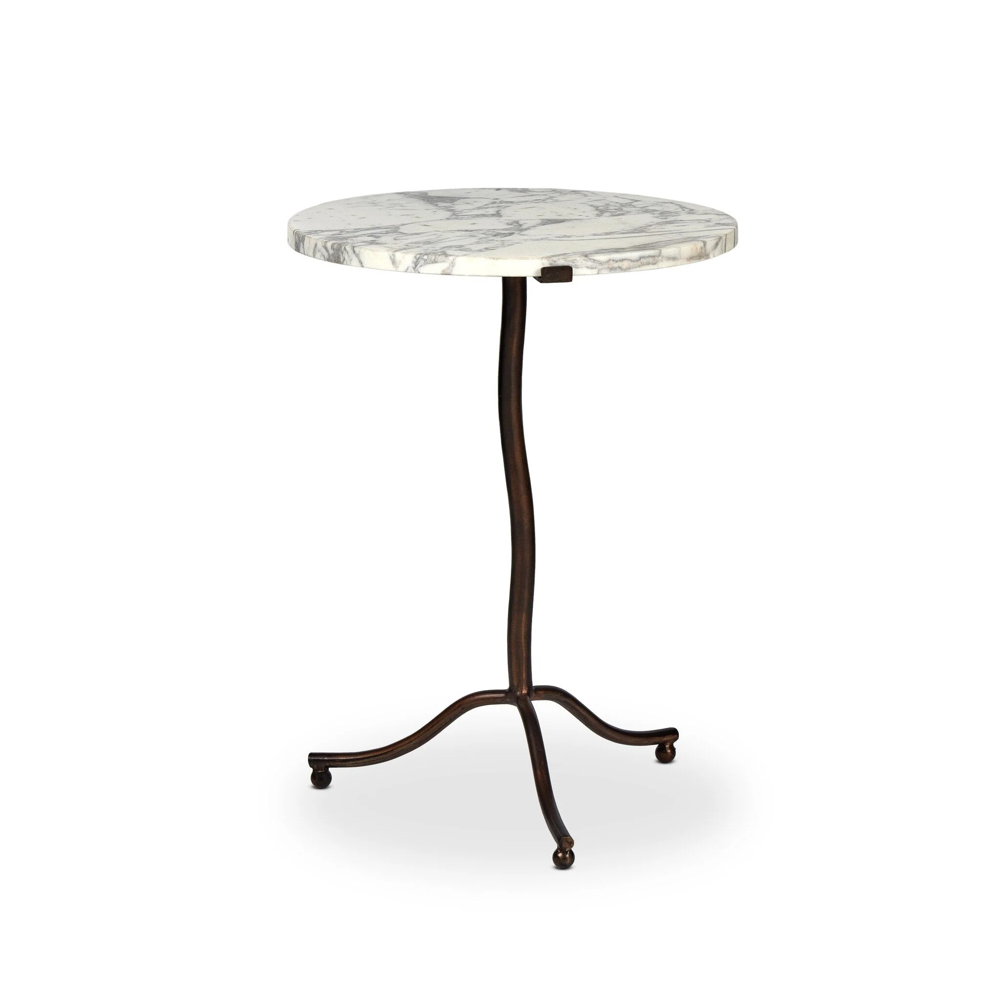 Sophie End Table - Veined White Marble - Image 3