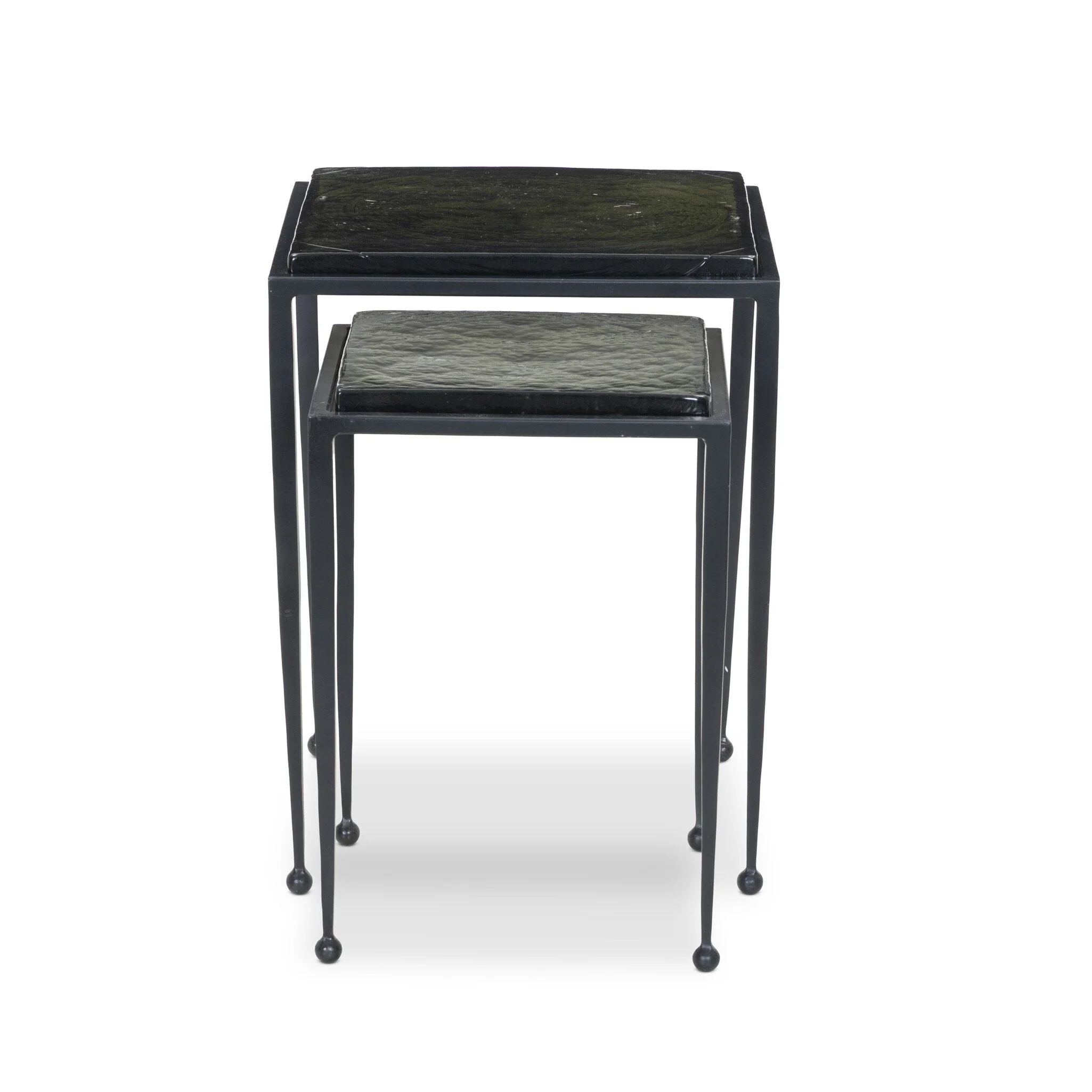 Dalston Nesting End Table Set - Moss Cast Glass - Image 1