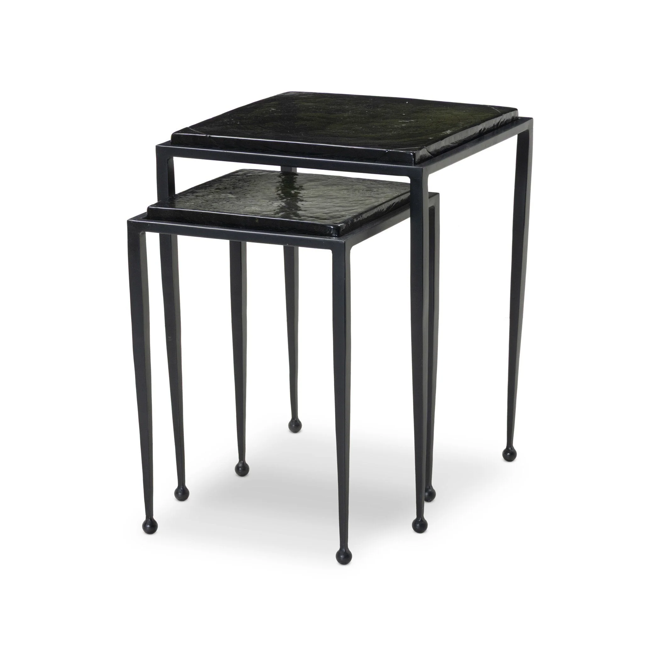 Dalston Nesting End Table Set - Moss Cast Glass - Image 2