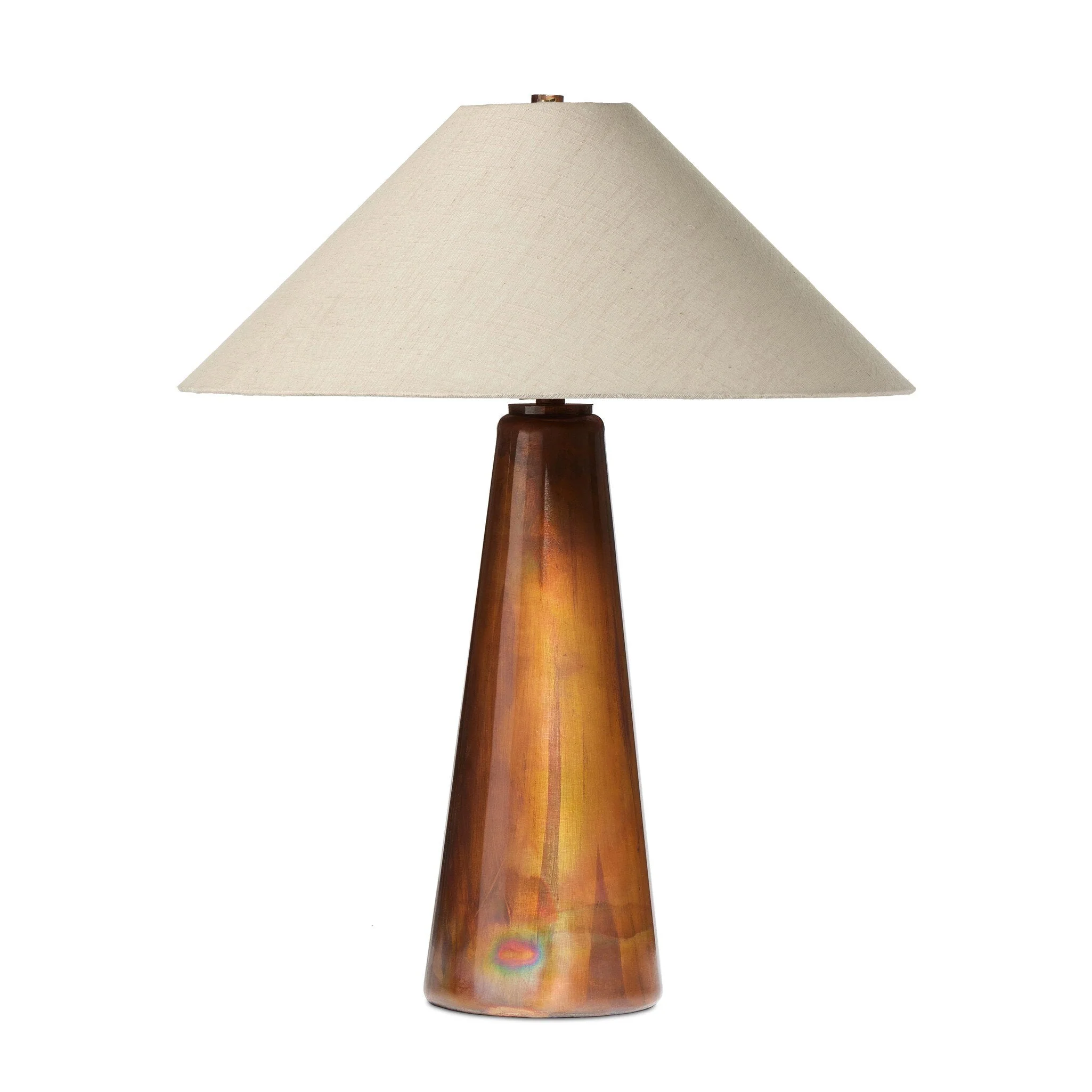 Romani Table Lamp - Iridescent Acid Wash | Linen Shade - Image 1