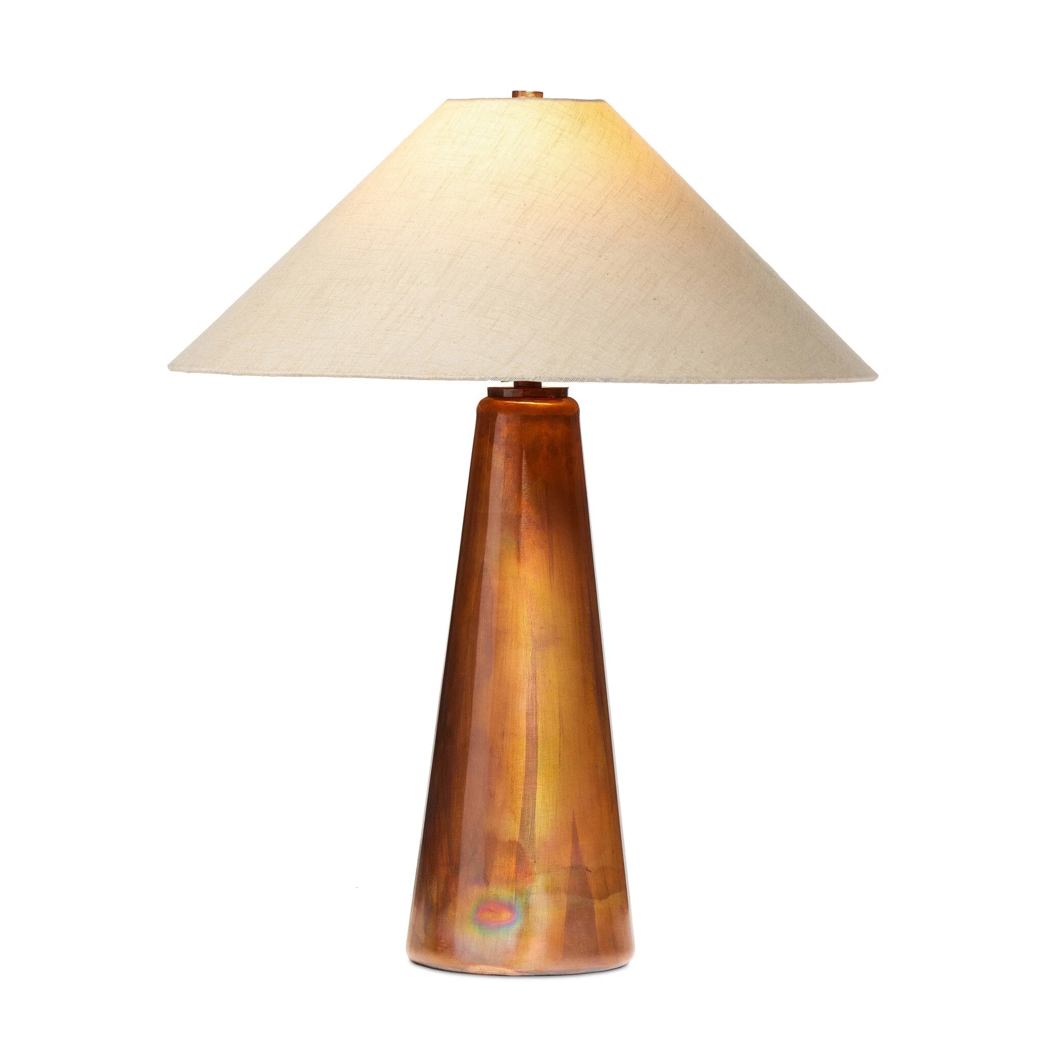 Romani Table Lamp - Iridescent Acid Wash | Linen Shade - Image 2