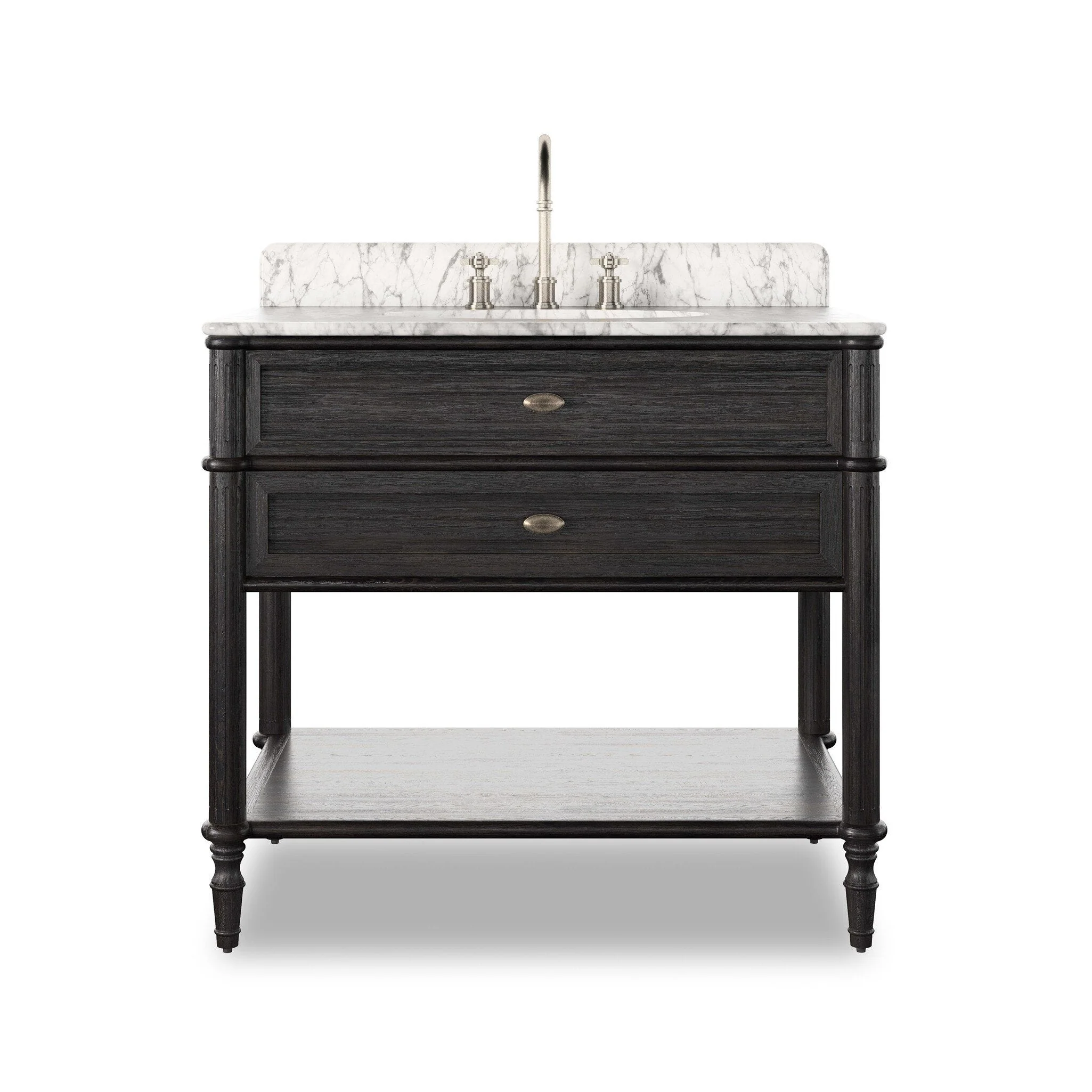 Toulouse Single Vanity – Satin Black Veneer