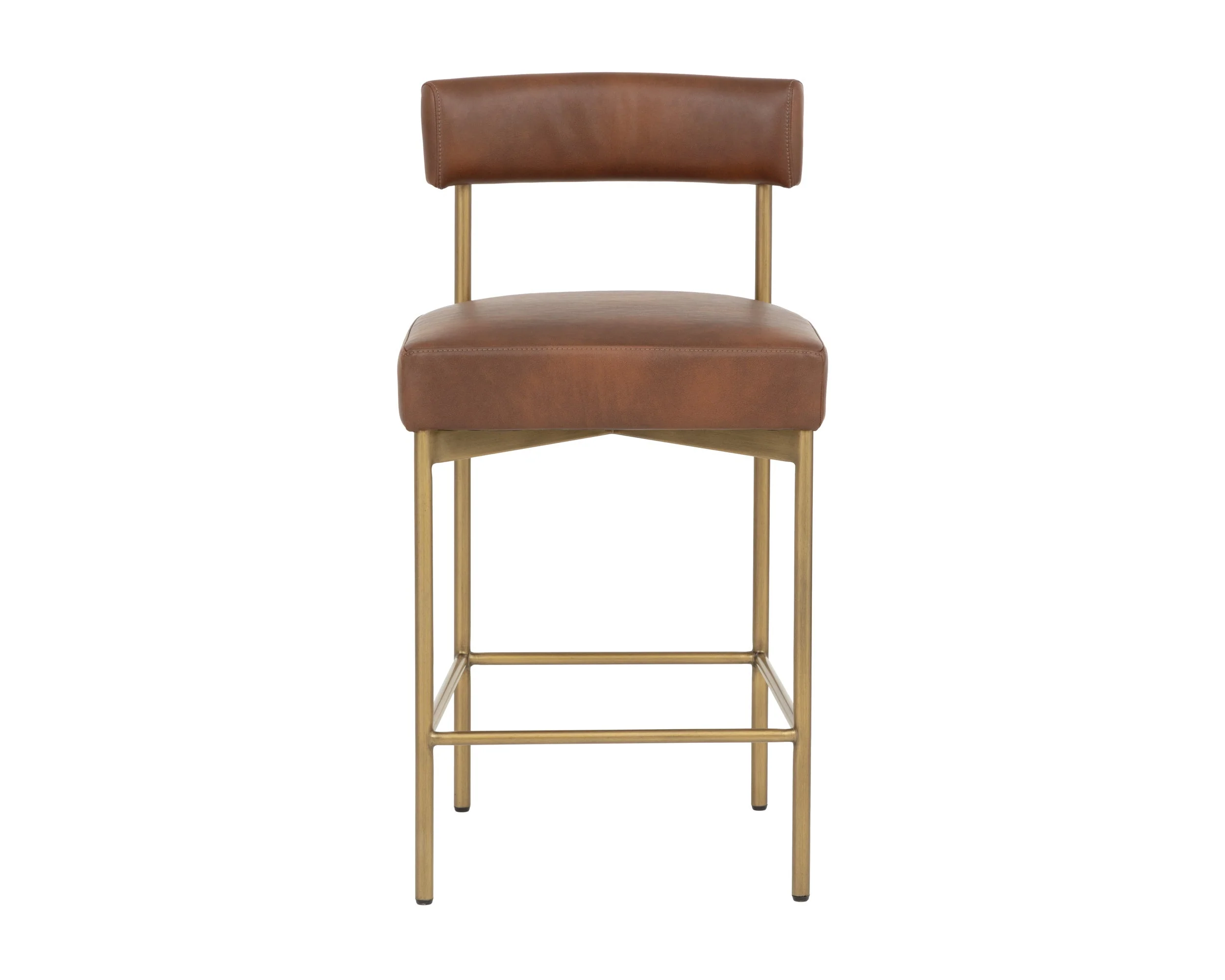 Seneca Counter Stool - Antique Brass - Bravo Cognac - Image 2