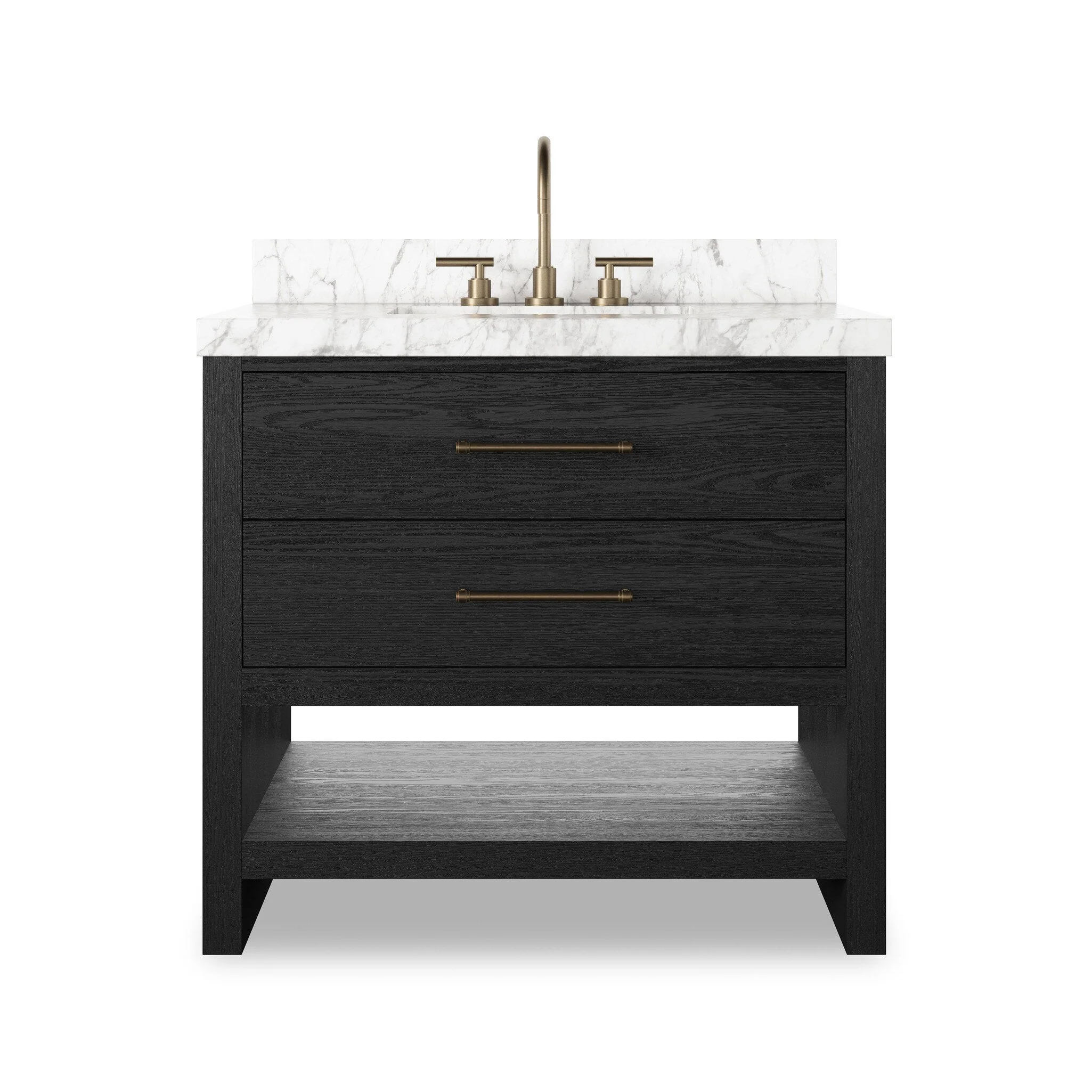 Anthem Single Vanity – Black Wash Oak Veneer