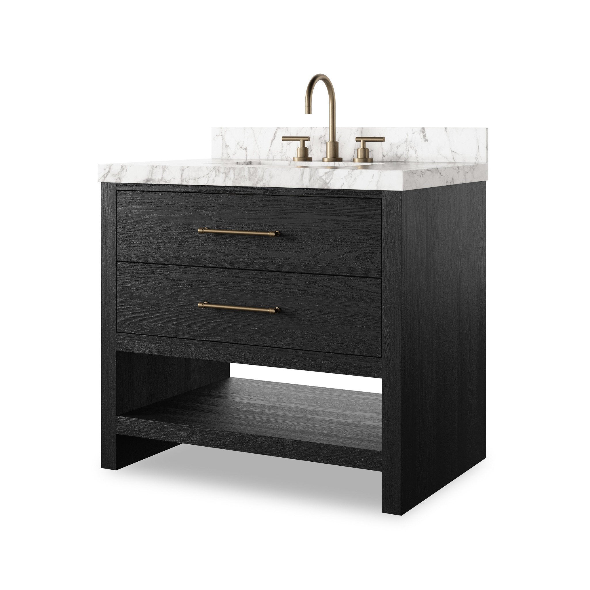 Anthem Single Vanity - Black Wash Oak Veneer - Image 2