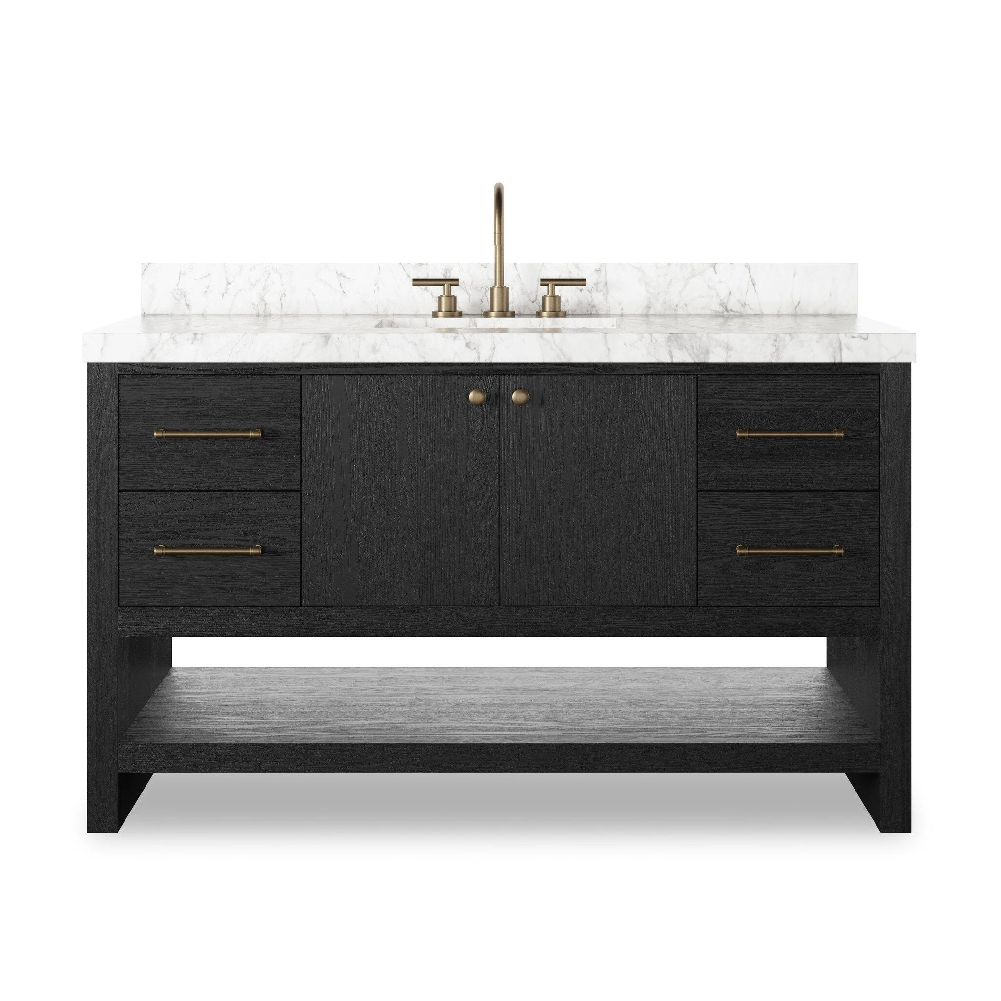 Anthem Single Wide Vanity – Black Wash Oak Veneer