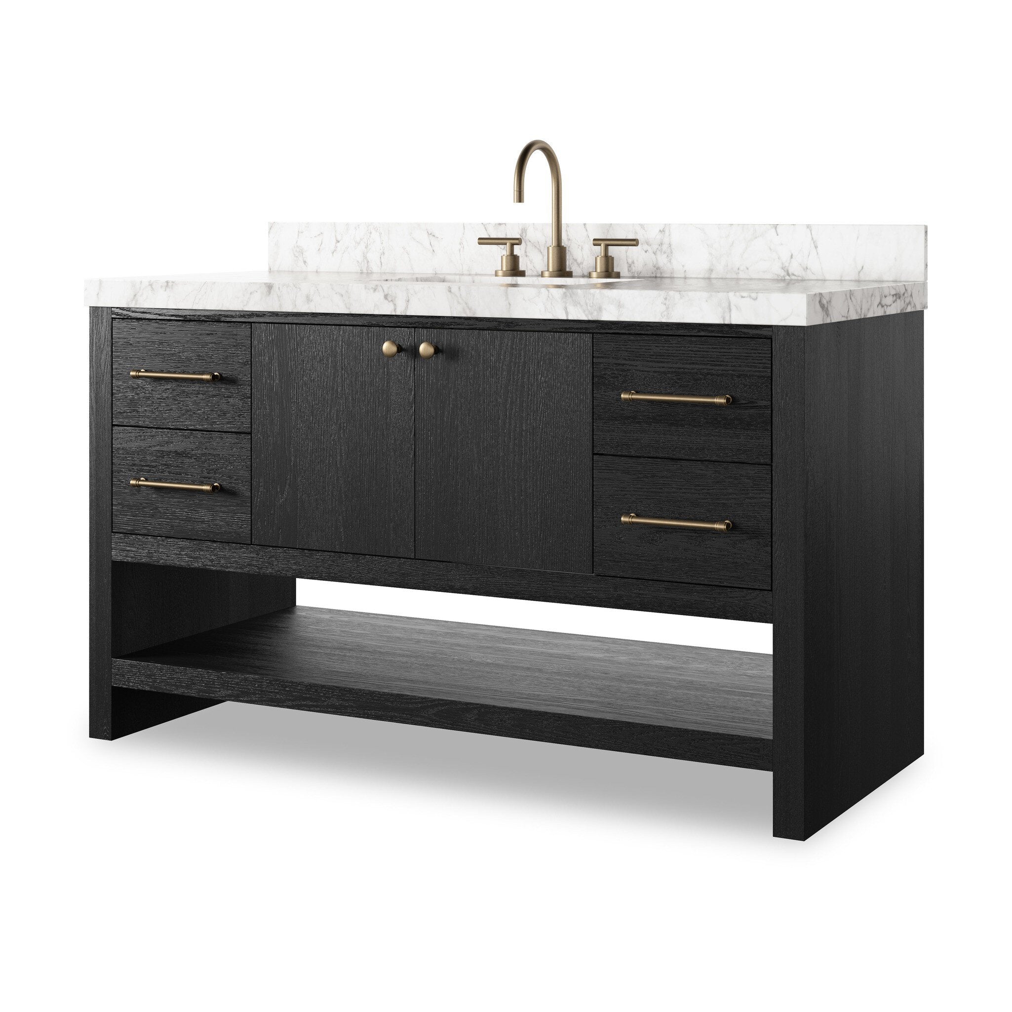 Anthem Single Wide Vanity - Black Wash Oak Veneer - Image 2