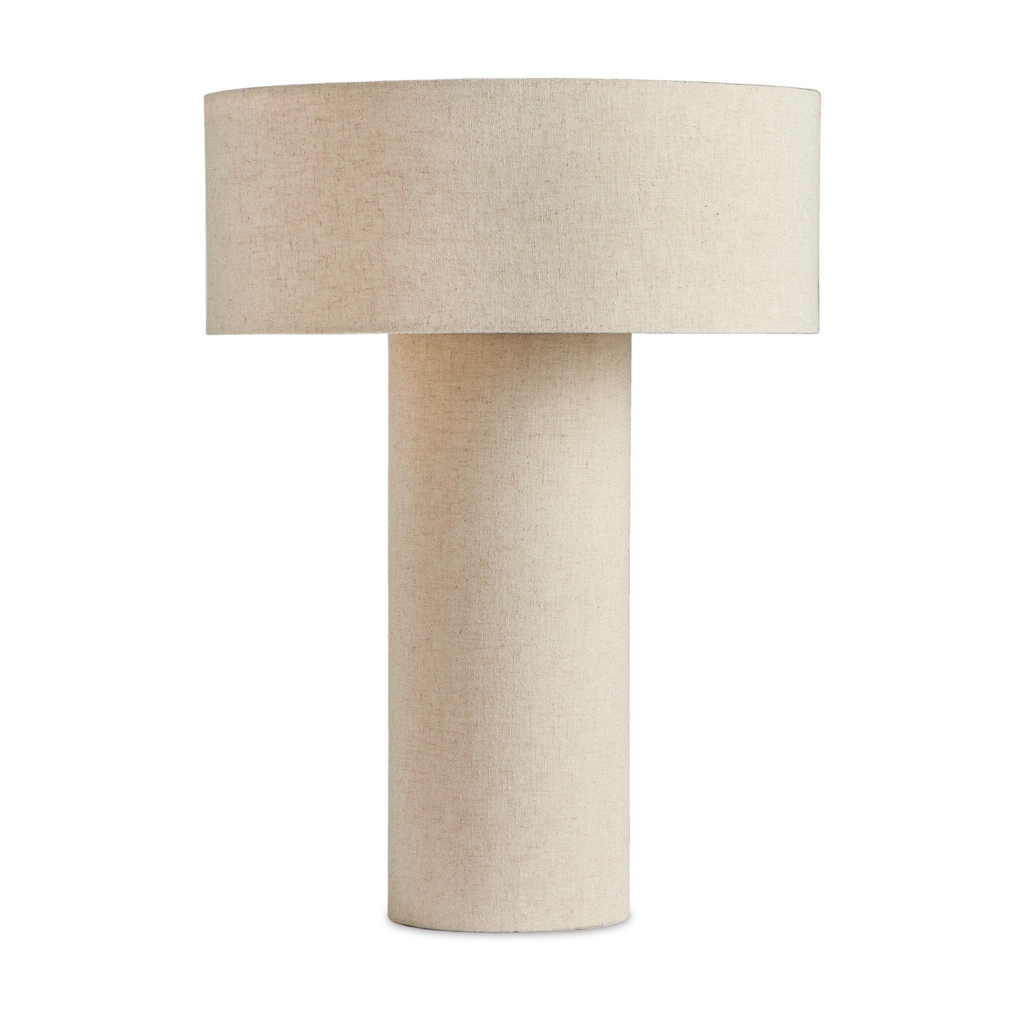Hensley Table Lamp – Antique Brass Iron | Flax Linen