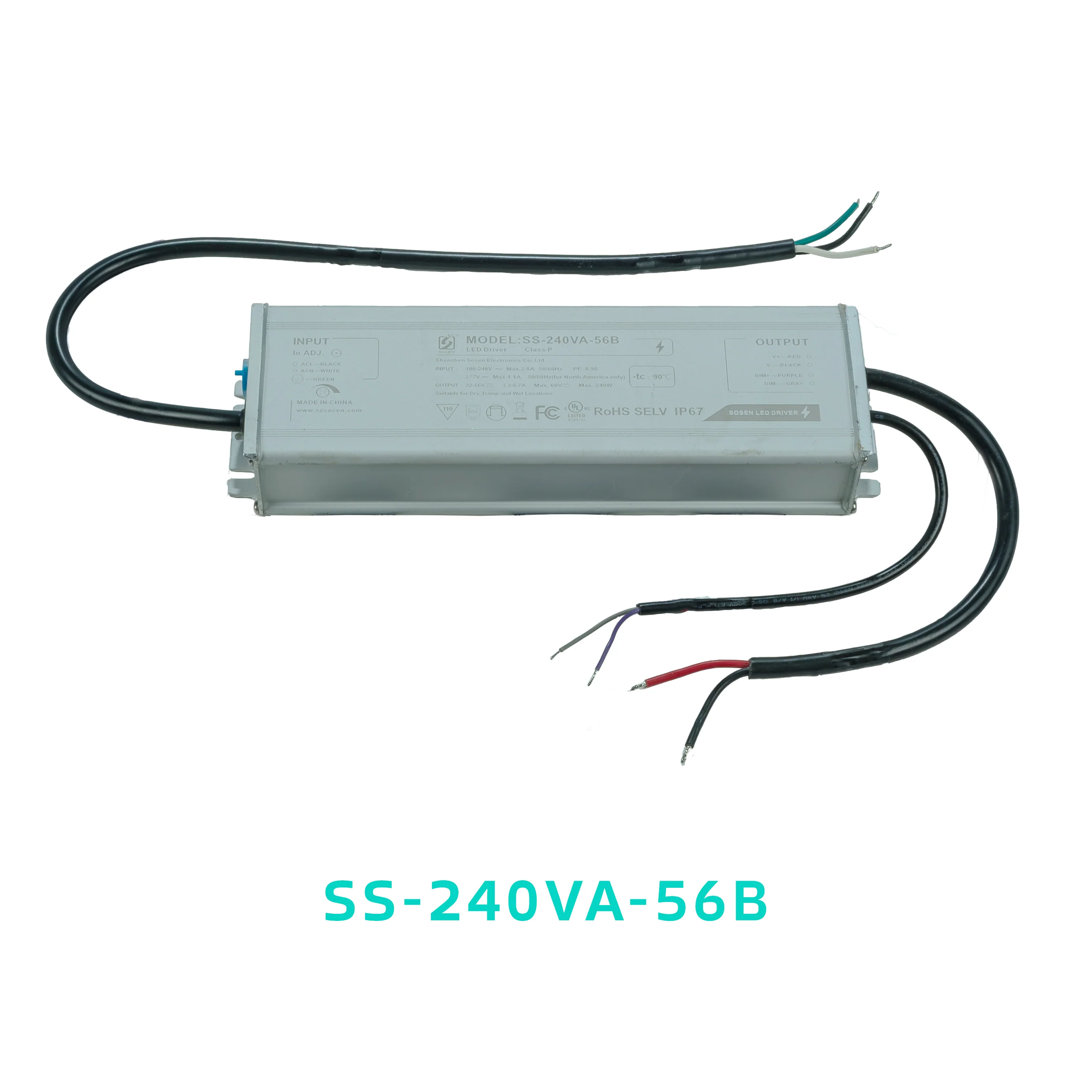 SOSEN SS-240VA-56B Constant Current Driver - 240W - IP67 #675 - Image 3