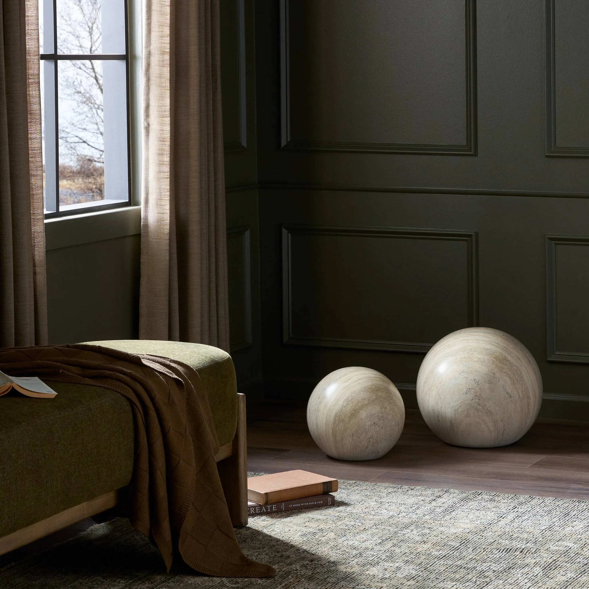Mairo Sphere - Natural Grey Faux Marble | Medium - Image 3