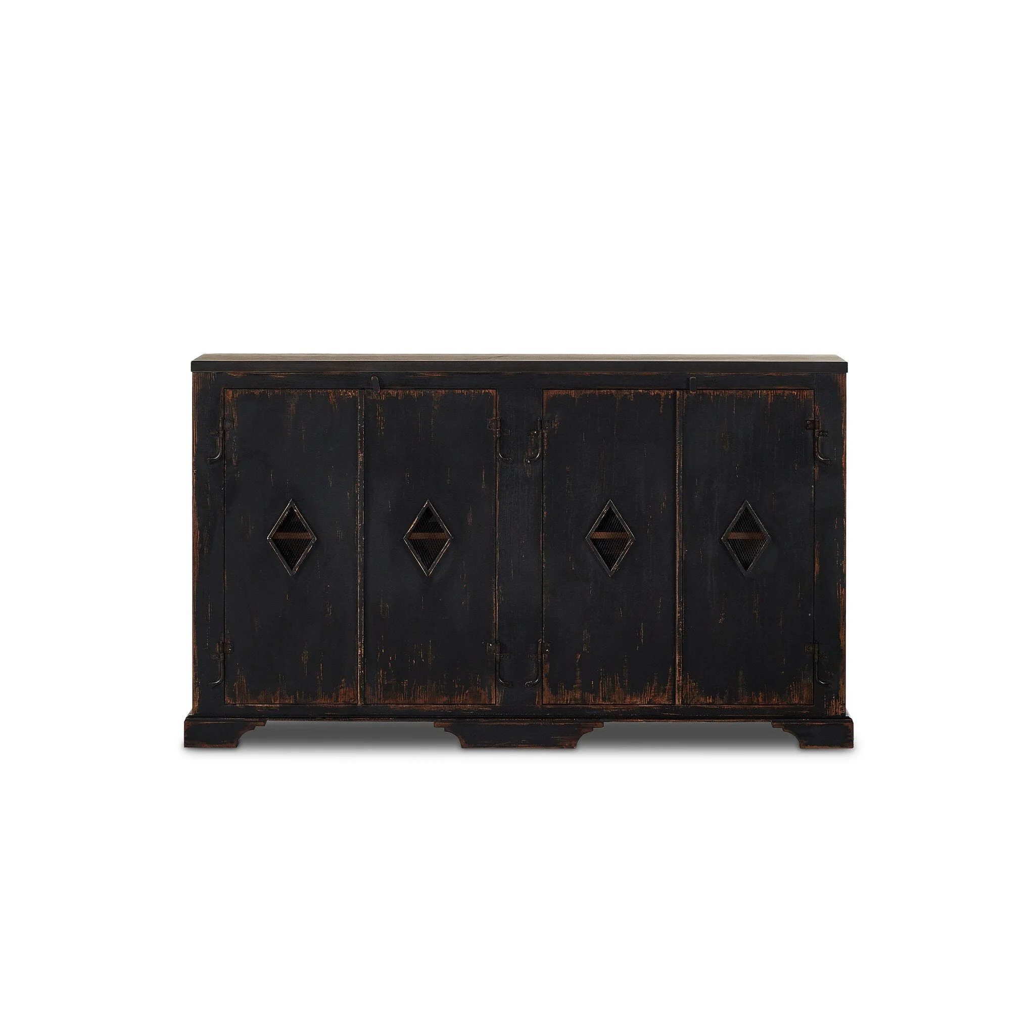 The Humptulips River Moonshine Cabinet - Distressed Burnt Black - Image 1
