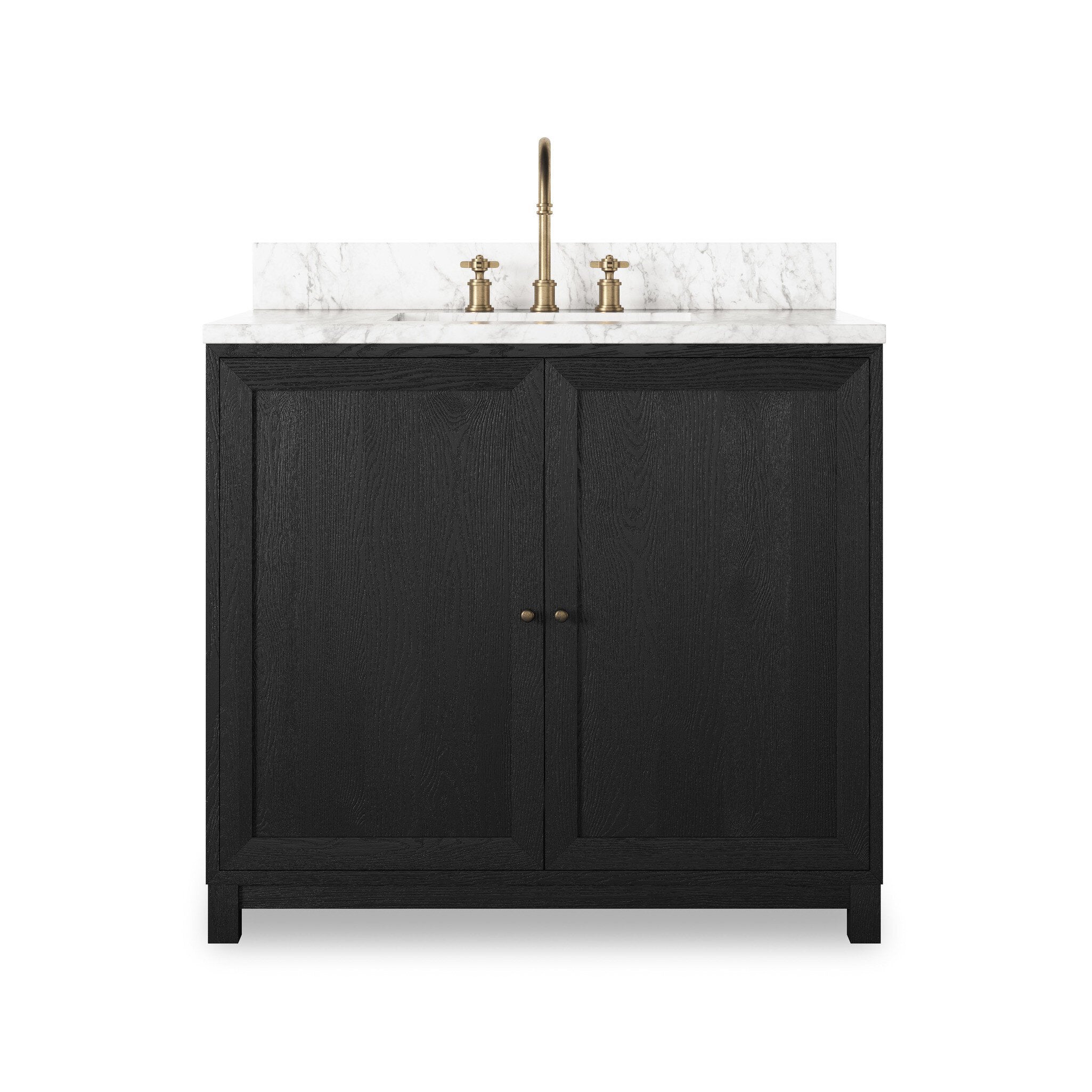 Millie Single Vanity – Satin Drifted Black Veneer