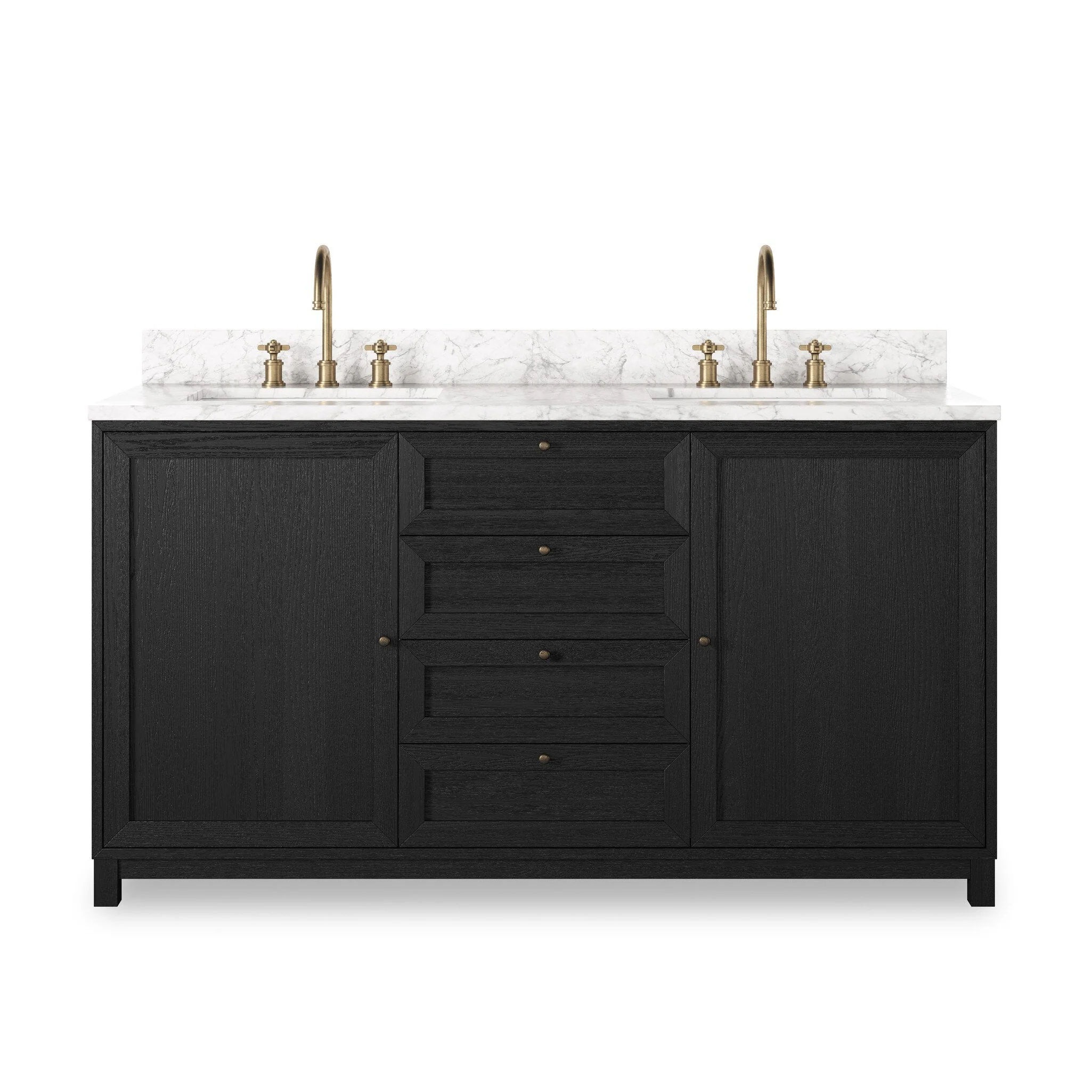 Millie Double Vanity – Satin Drifted Black Veneer