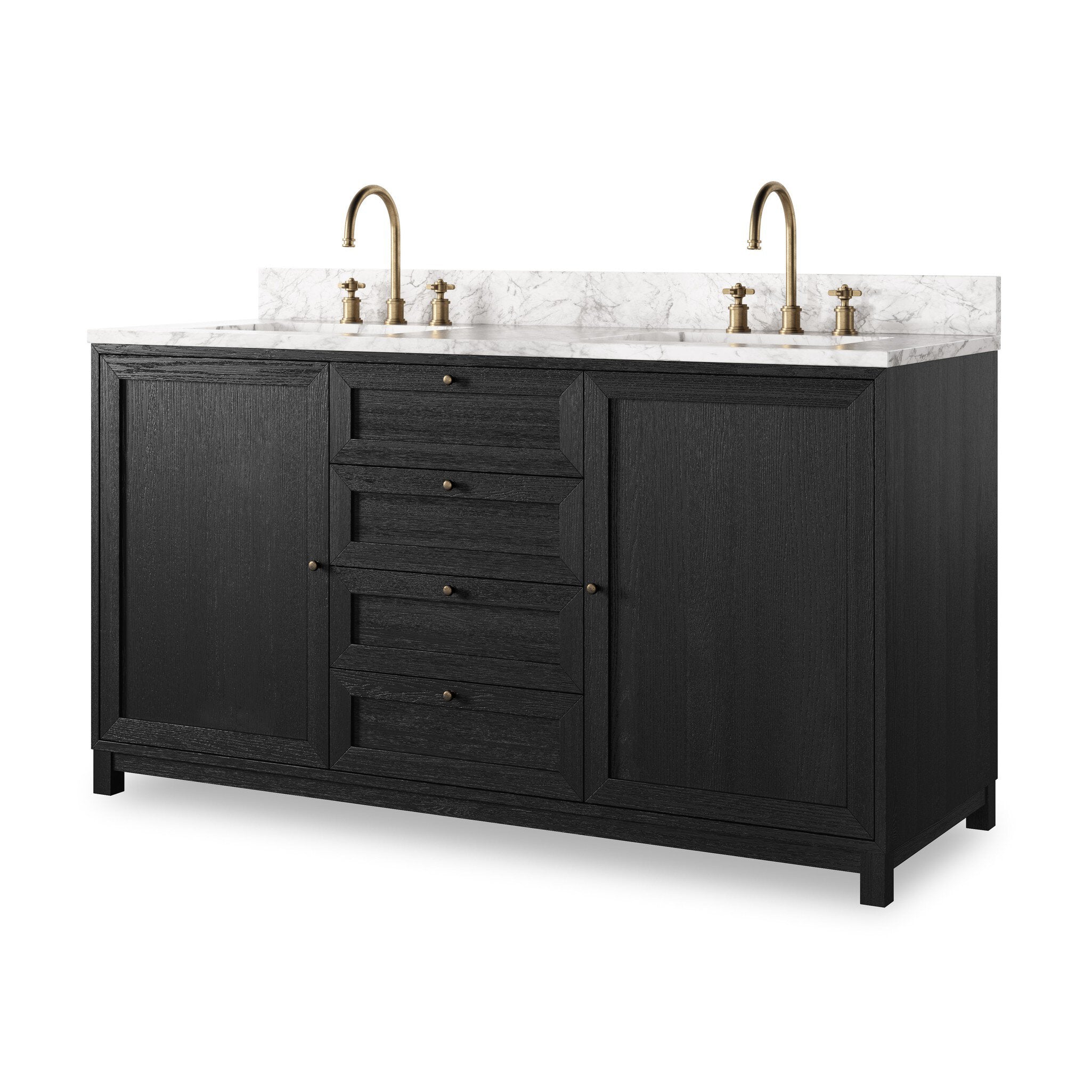 Millie Double Vanity - Satin Drifted Black Veneer - Image 2
