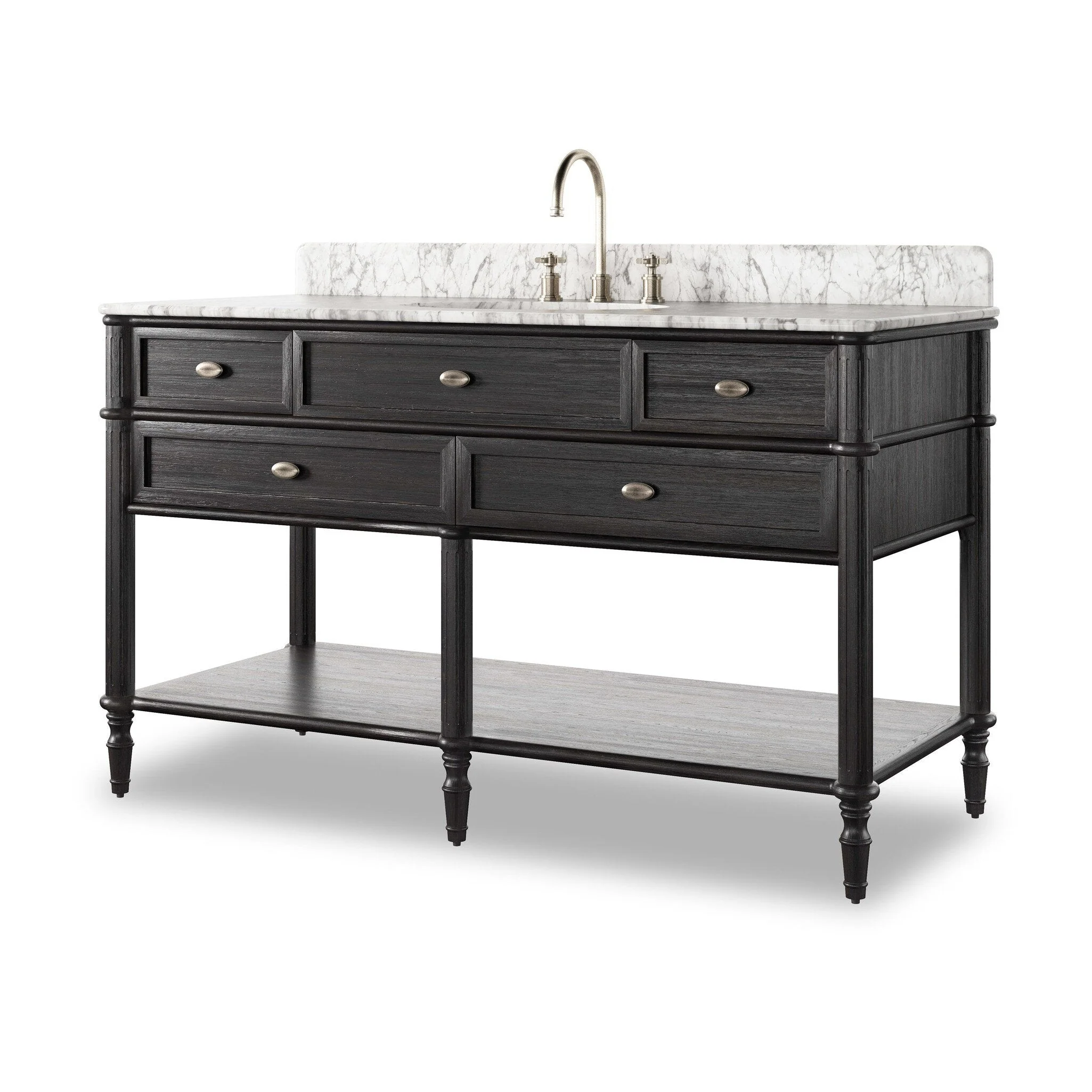Toulouse Single Wide Vanity - Satin Black Veneer - Image 2