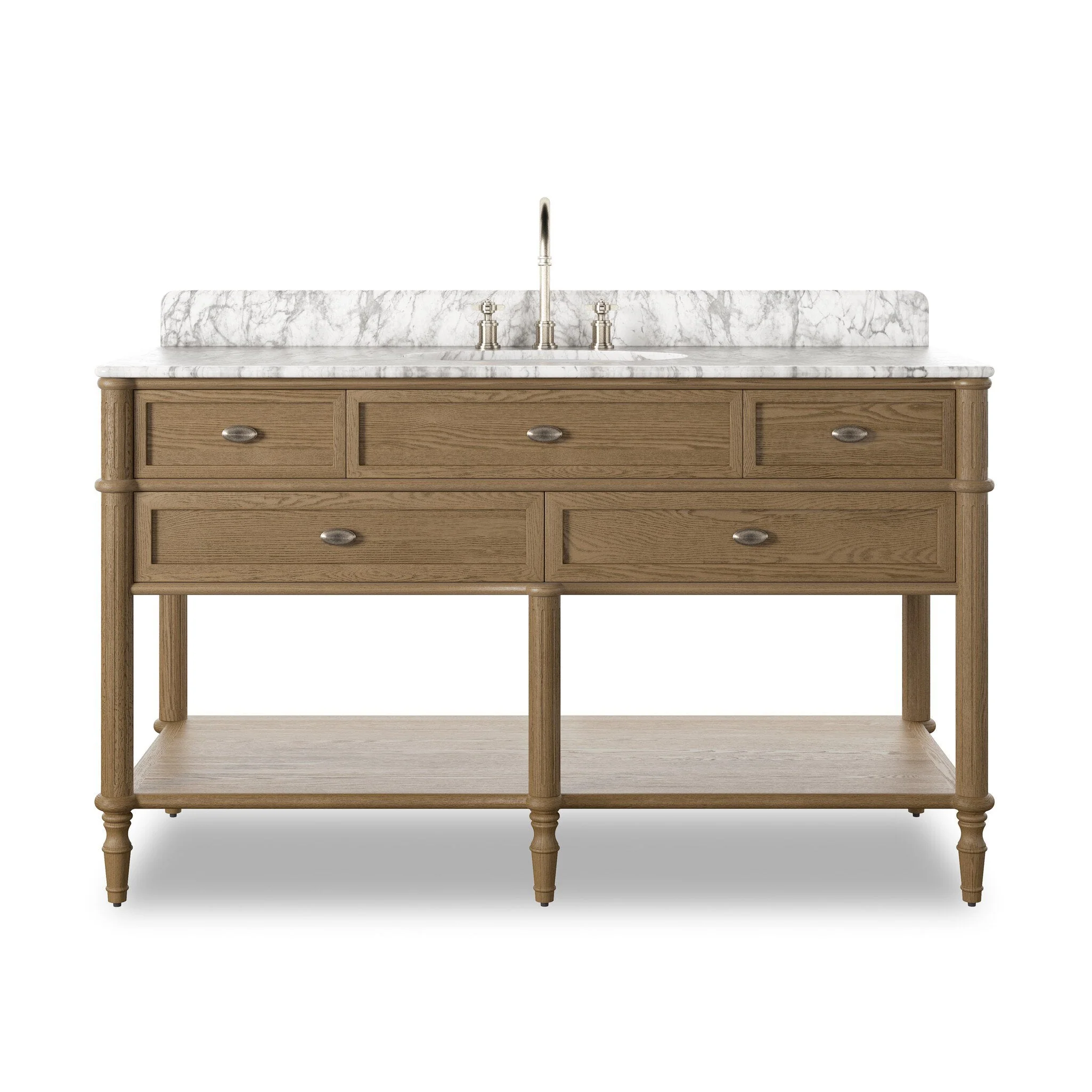 Toulouse Single Wide Vanity – Washed Blonde Oak Veneer
