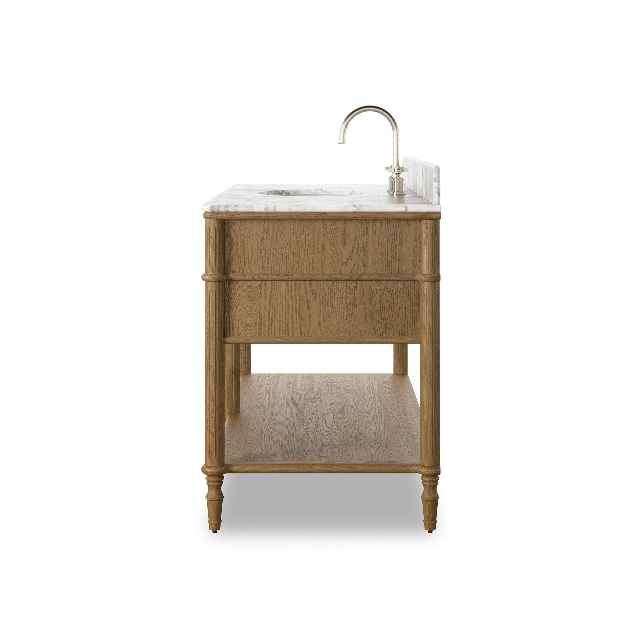 Toulouse Single Wide Vanity - Washed Blonde Oak Veneer - Image 3