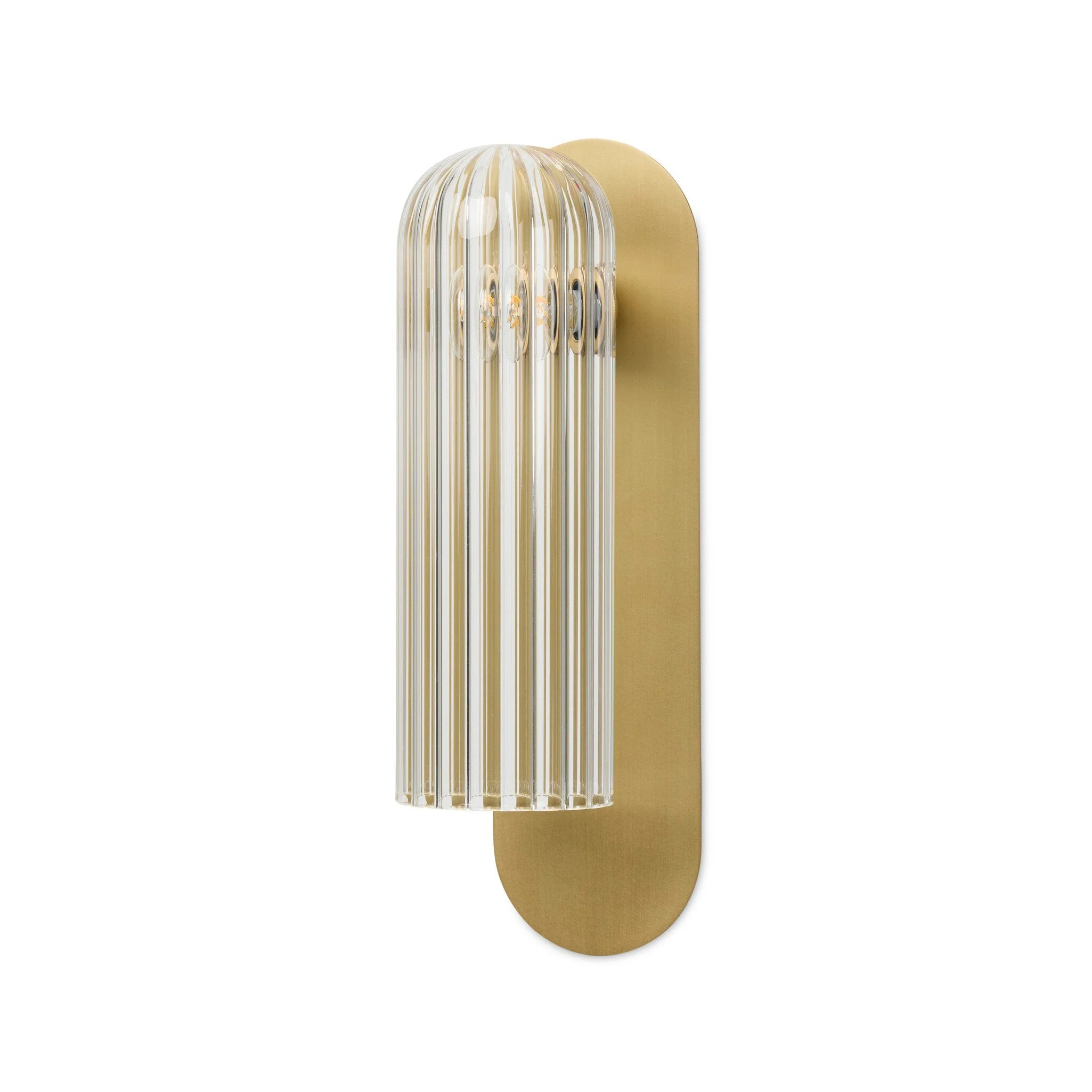 Odyssey Large Sconce - Burnished Brass | Clear Ribbon Glass - Image 1