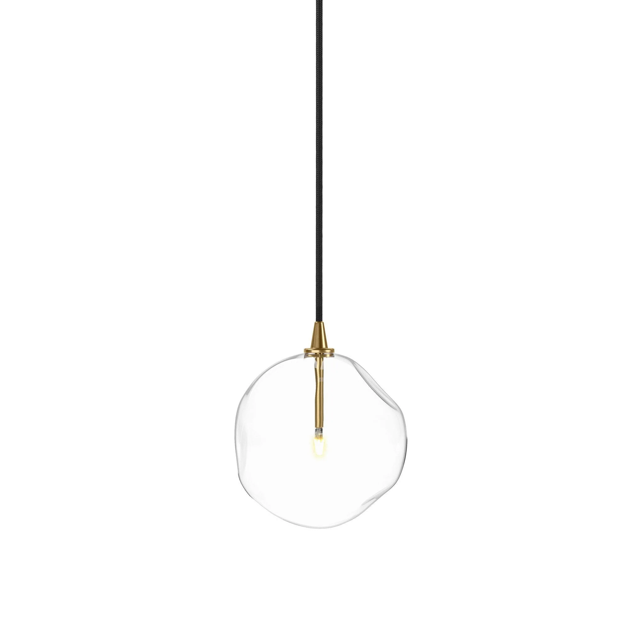 Glass Globe Pendant - Burnished Brass - Image 2
