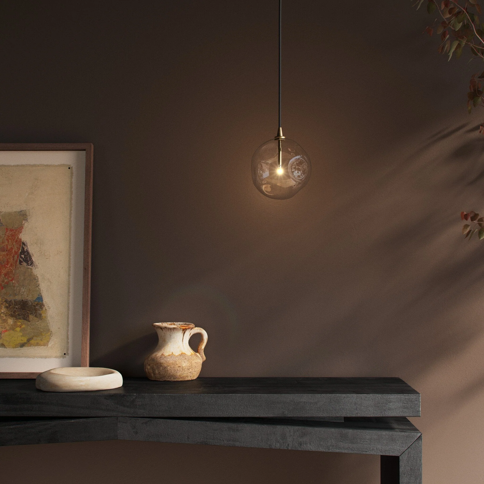 Glass Globe Pendant - Heritage Bronze Brass - Image 2