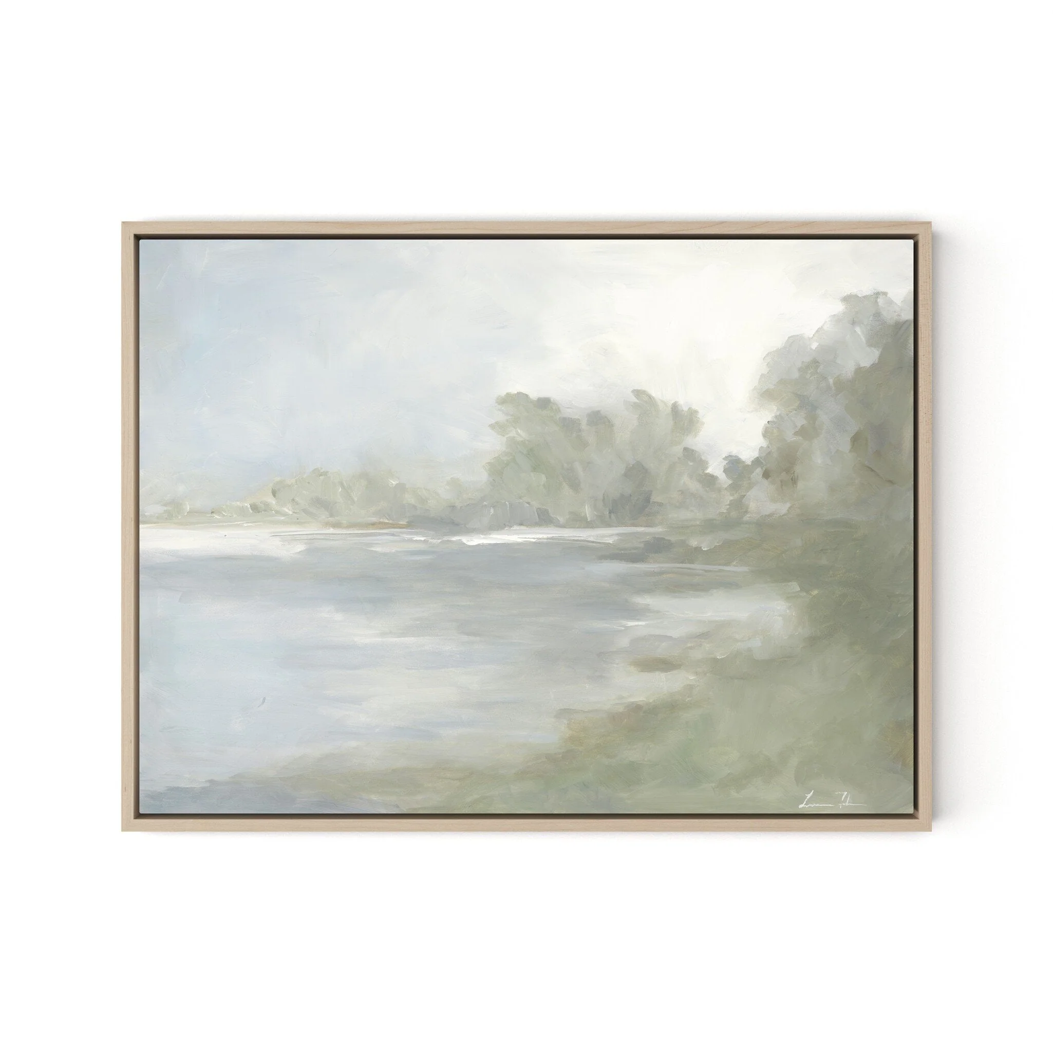 Lake by Lauren Fuhr - Natural Maple Floater - Image 1