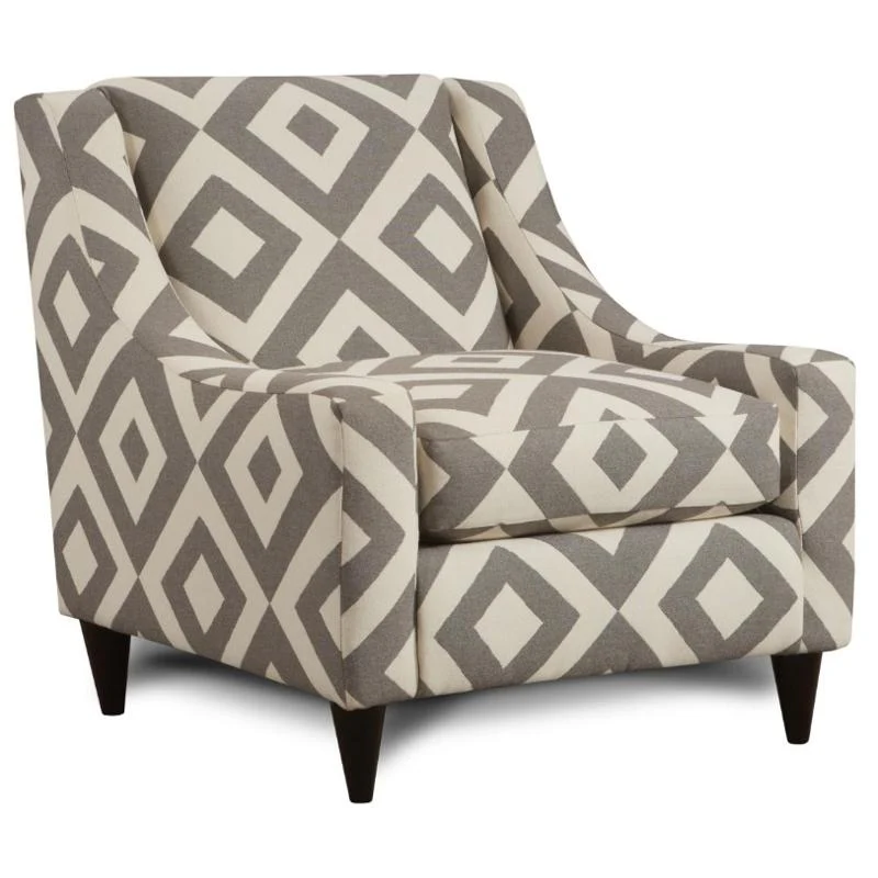 Fusion Furniture Stationary Fabric Accent Chair 592Square Charcoal - Image 1