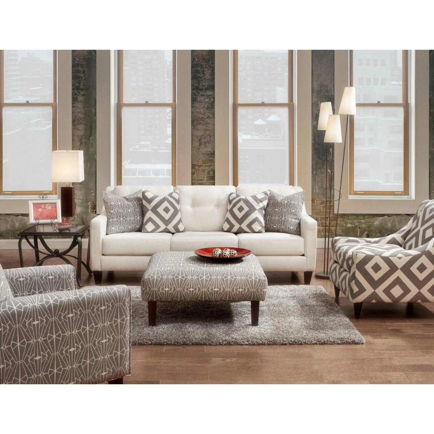 Fusion Furniture Stationary Fabric Accent Chair 702Emblem Charcoal - Image 2