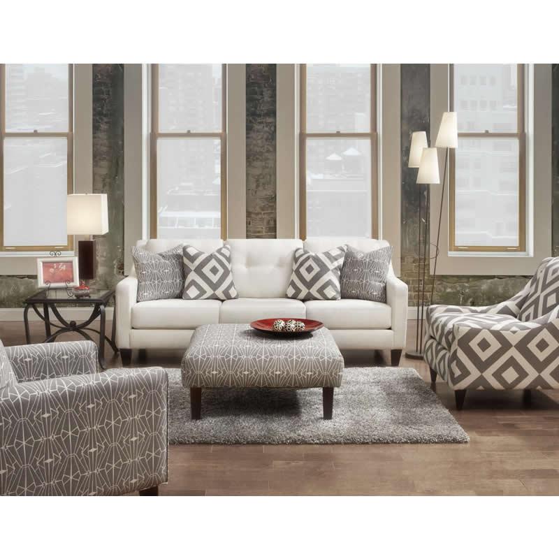 Fusion Furniture Fabric Ottoman 159 EMBLEM CHARCOAL - Image 3
