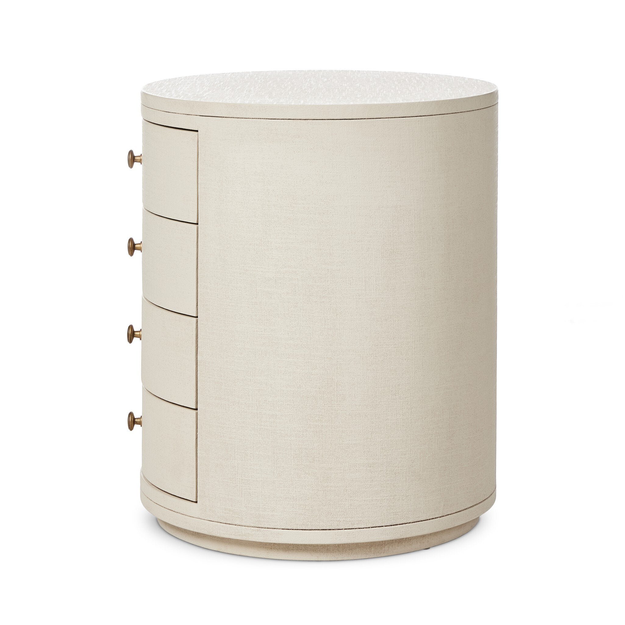 Amelia Oval Nightstand - Ivory Painted Linen - Image 3