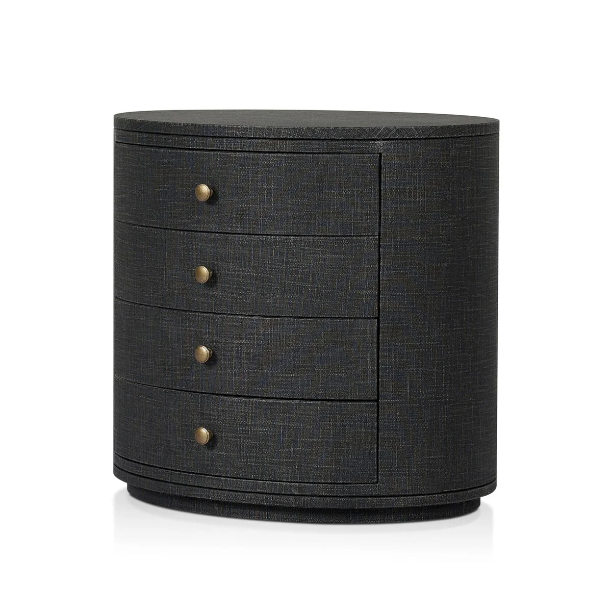 Amelia Oval Nightstand | Black Linen | Overstock - Image 2
