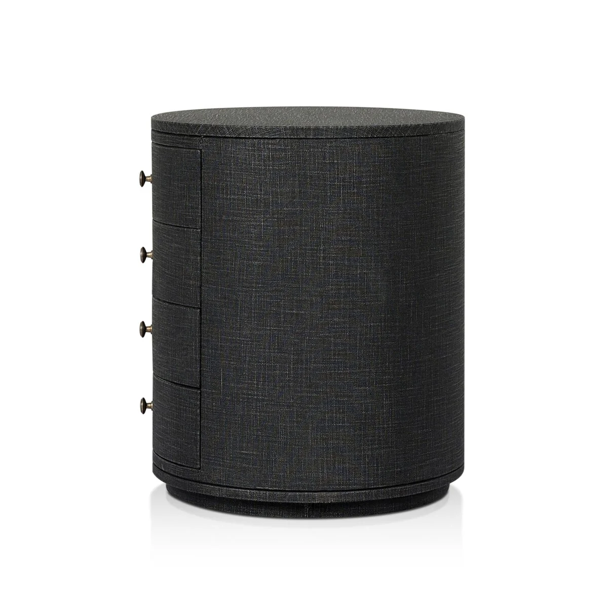 Amelia Oval Nightstand | Black Linen | Overstock - Image 3