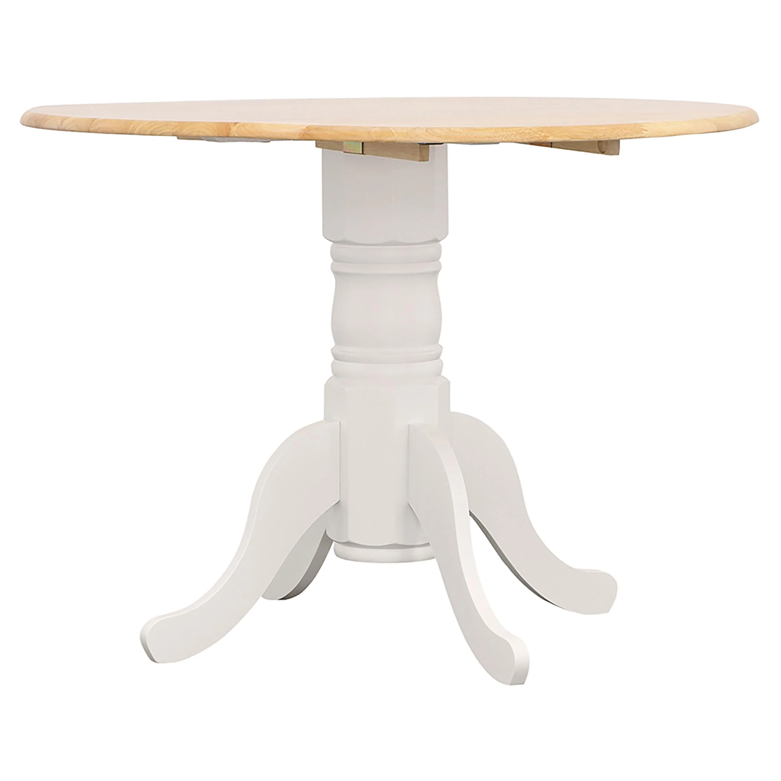Coaster Furniture Allison 4241 Round 40-inch Drop Leaf Extension Dining Table – White