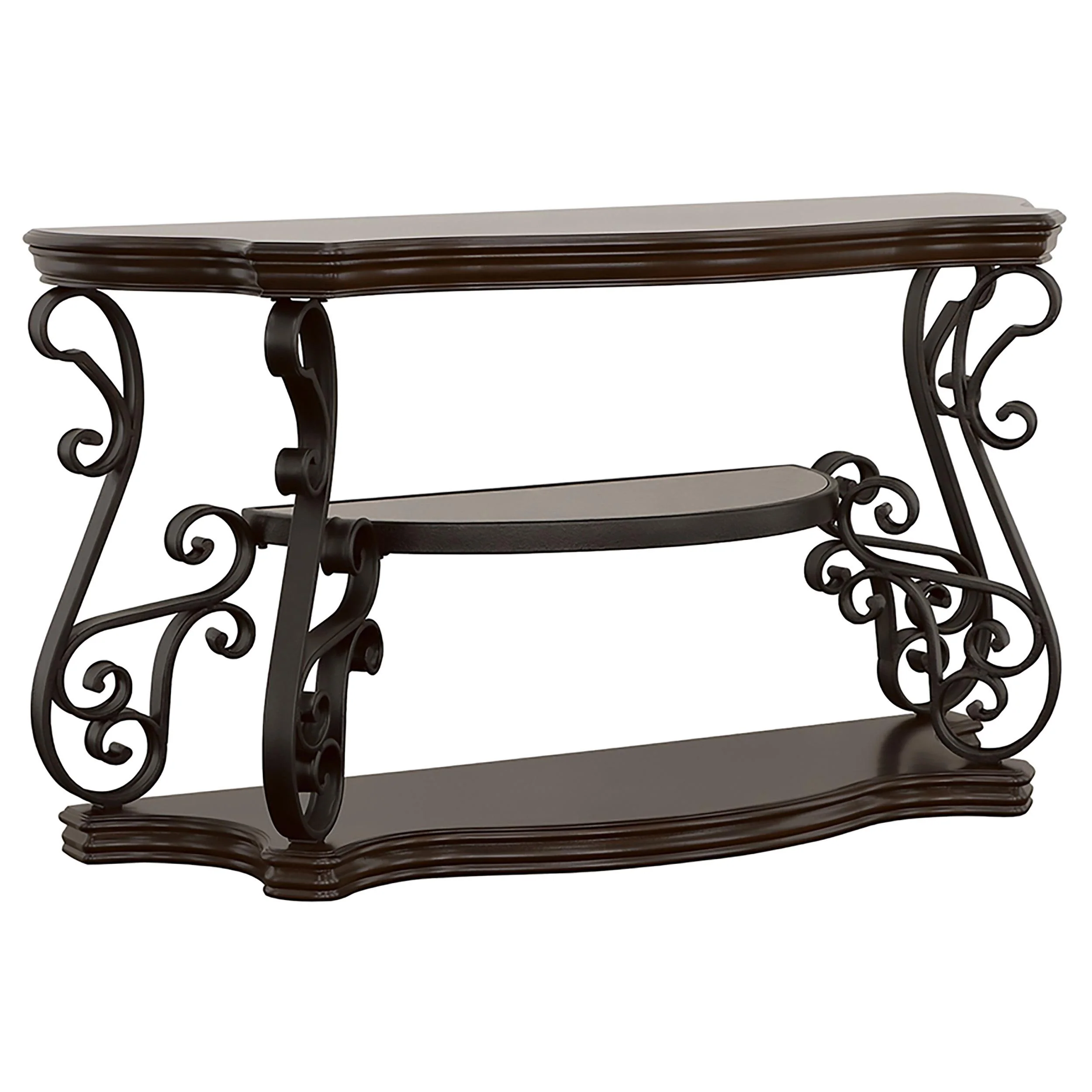 Coaster Furniture Laney 702449 Scrollwork Entryway Sofa Console Table - Deep Merlot - Image 2