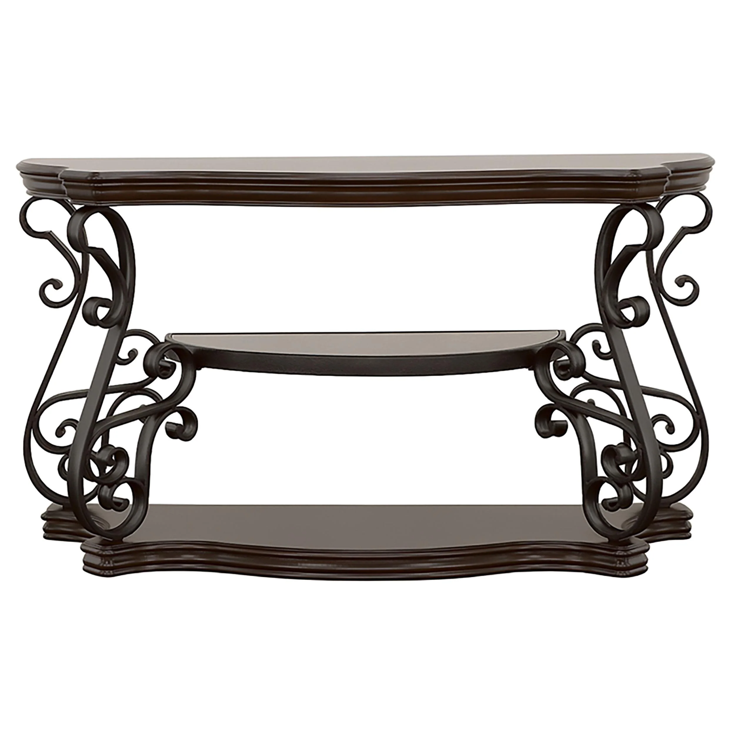 Coaster Furniture Laney 702449 Scrollwork Entryway Sofa Console Table - Deep Merlot - Image 3