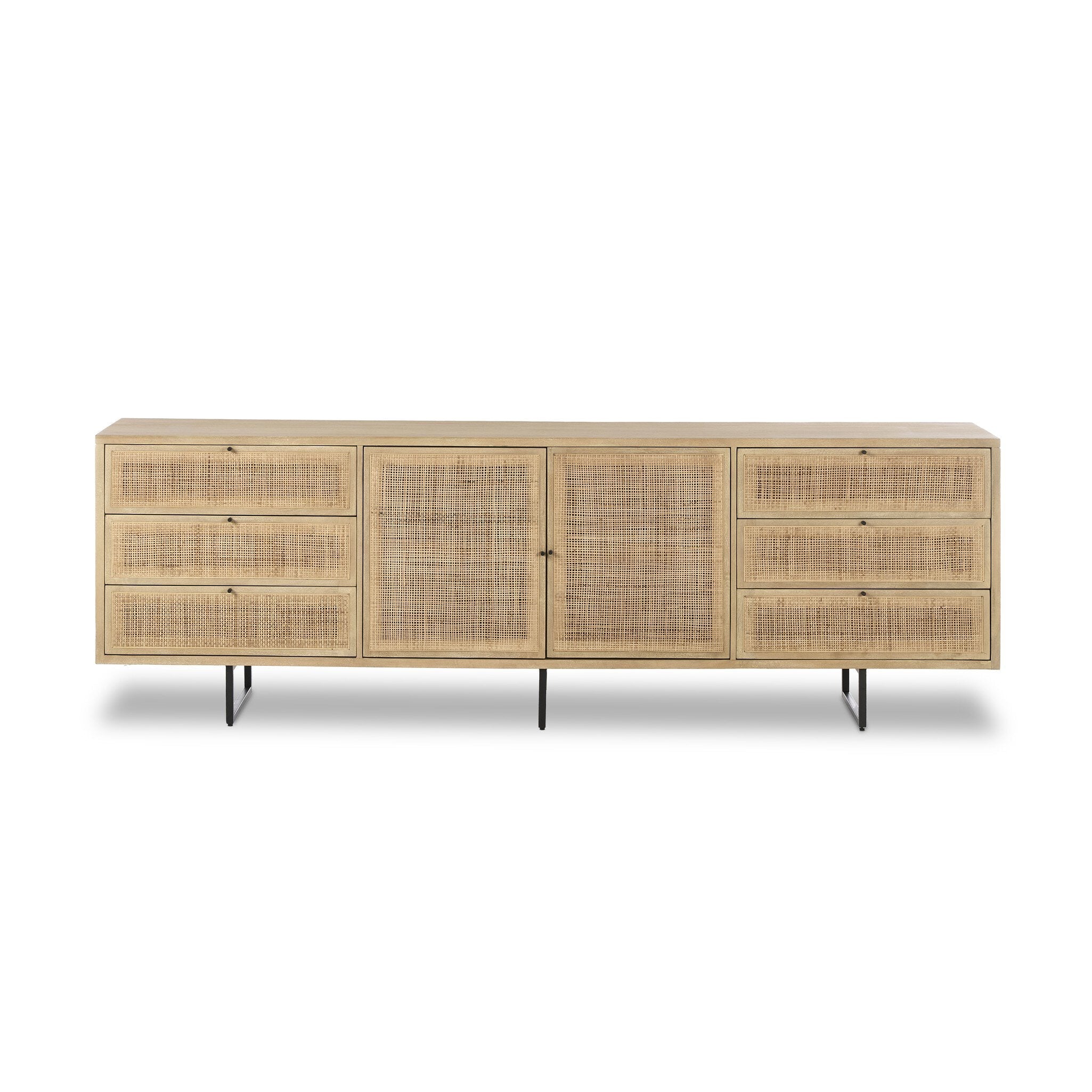Carmel Sideboard 96" - Natural Cane - Image 1
