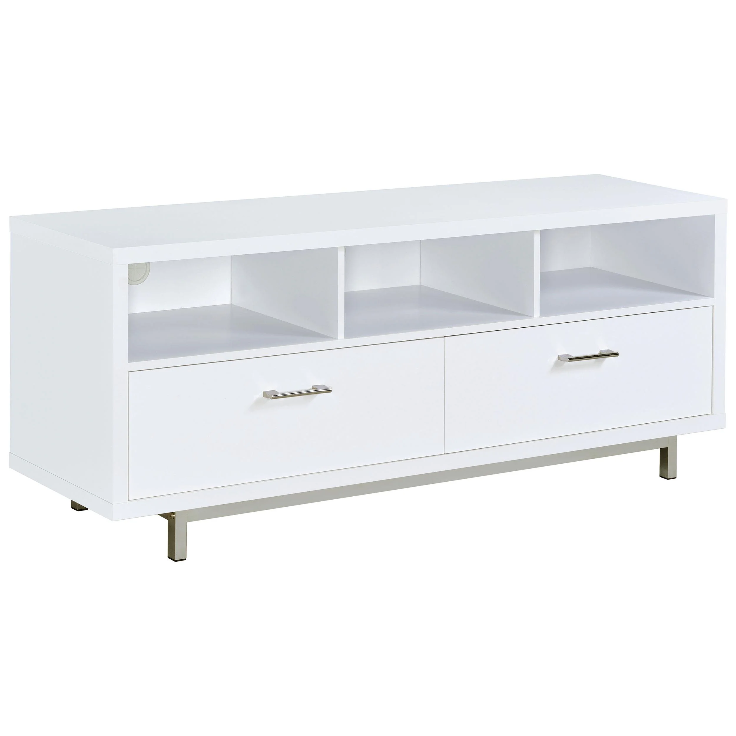Coaster Furniture Casey 701972 2-Drawer Engineered Wood 60″ TV Stand – White