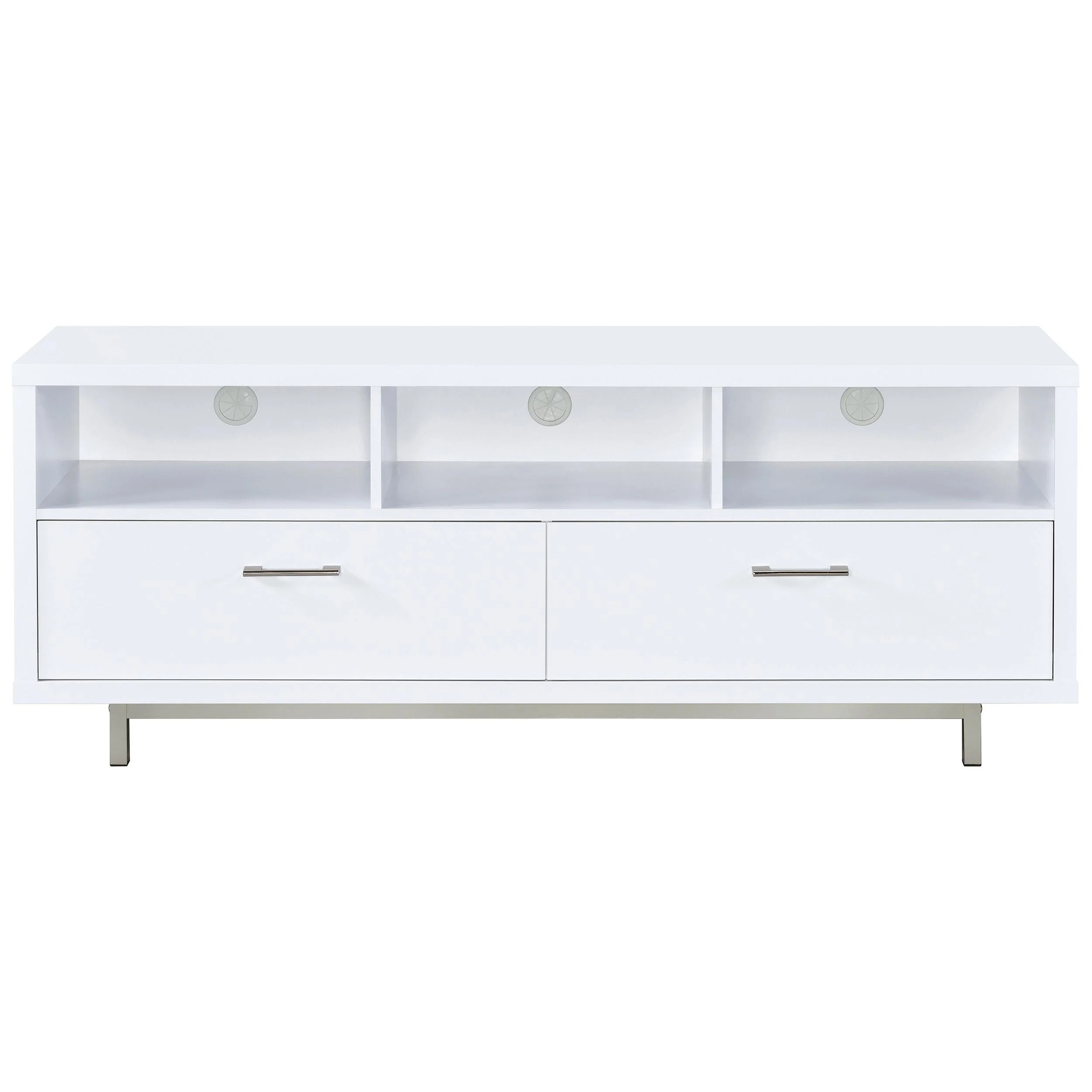 Coaster Furniture Casey 701972 2-Drawer Engineered Wood 60" TV Stand - White - Image 2