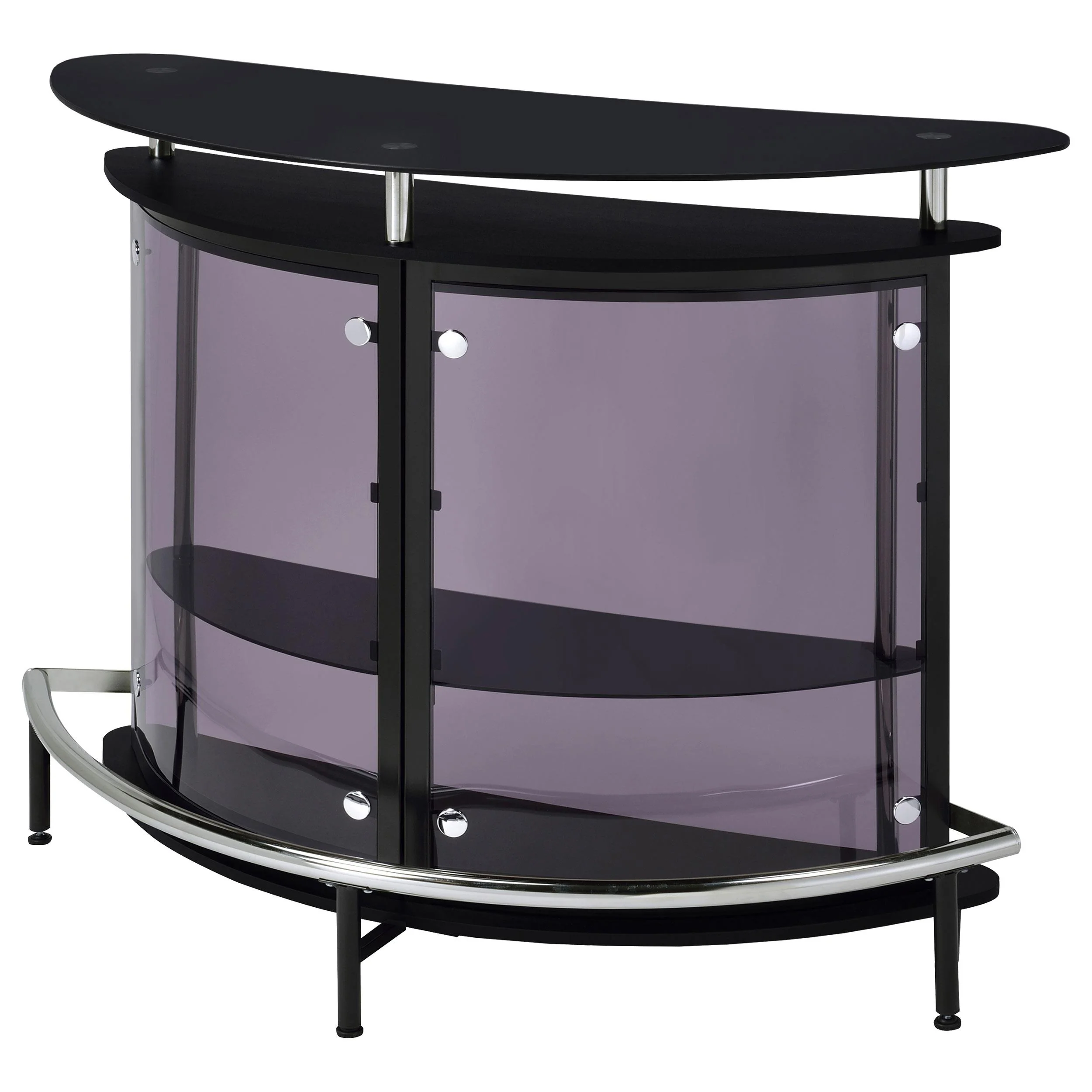 Coaster Furniture Amarillo 101065 Freestanding Glass Top Home Bar Wine Cabinet - Black - Image 3