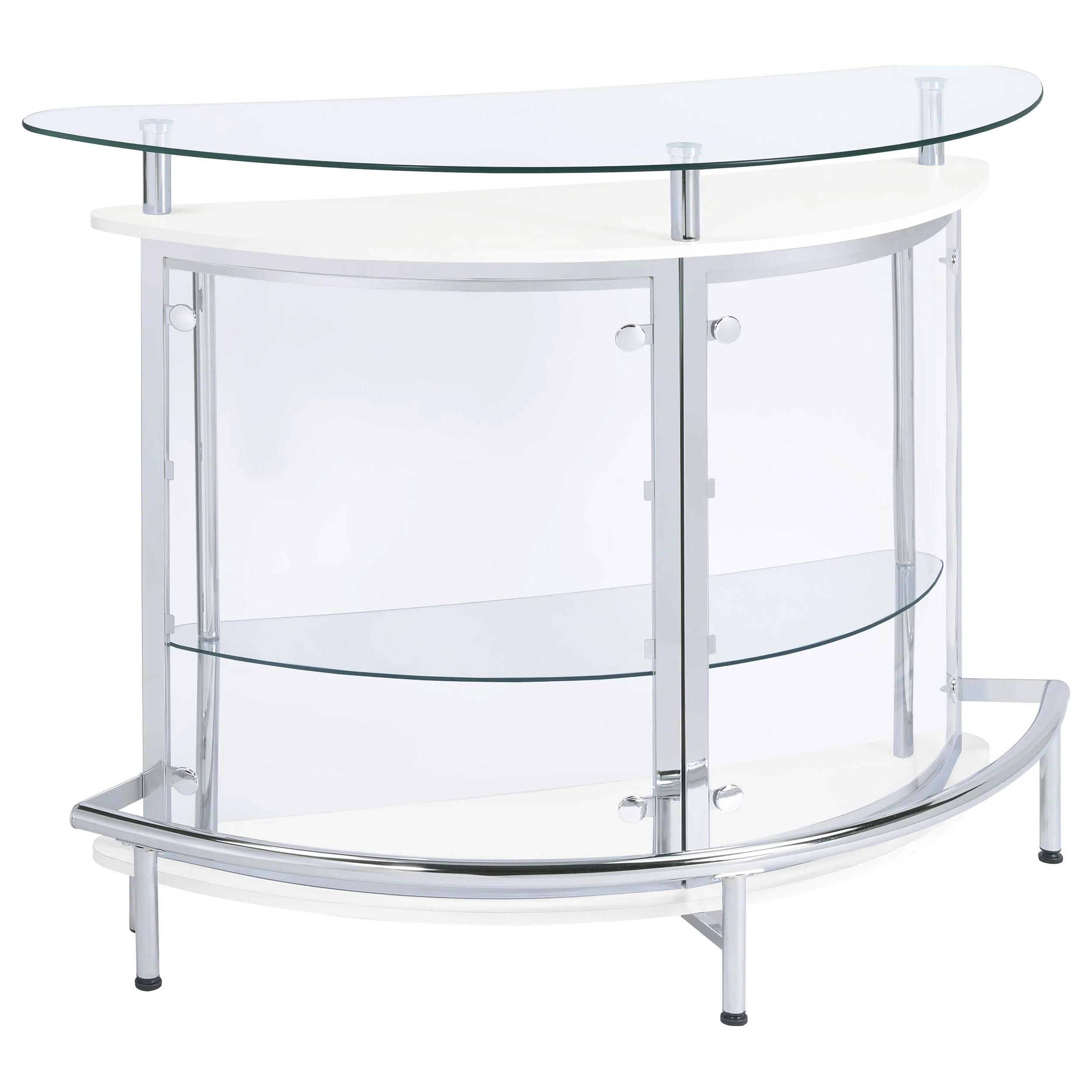 Coaster Furniture Amarillo 101066 Freestanding Glass Top Home Bar Wine Cabinet – White