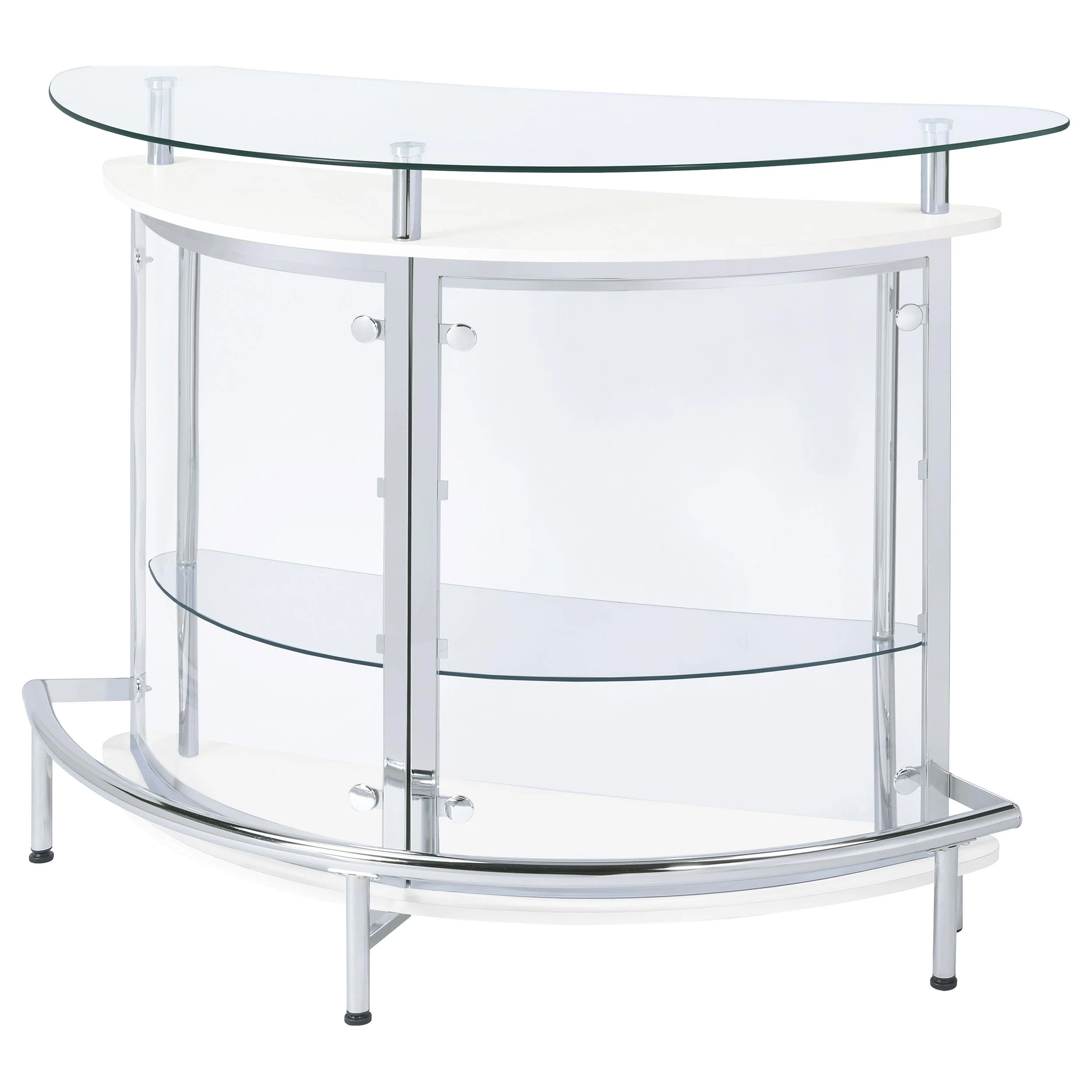 Coaster Furniture Amarillo 101066 Freestanding Glass Top Home Bar Wine Cabinet - White - Image 3