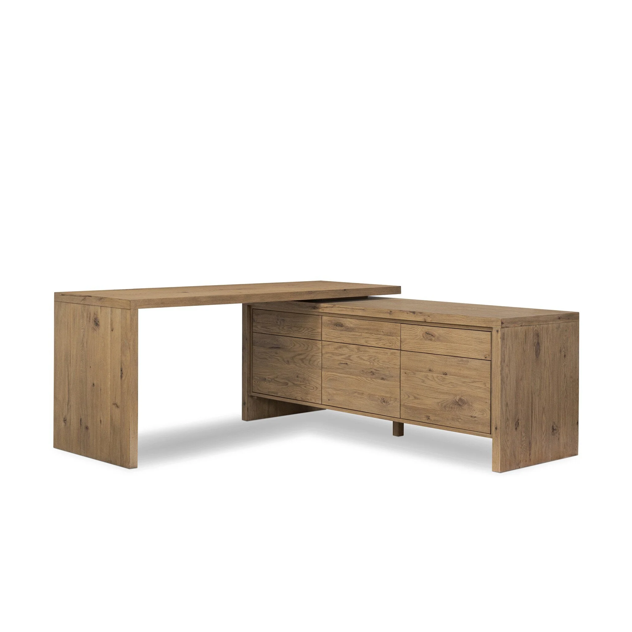 Noah Rotating Desk - Aged Smoked Oak Resawn - Image 2