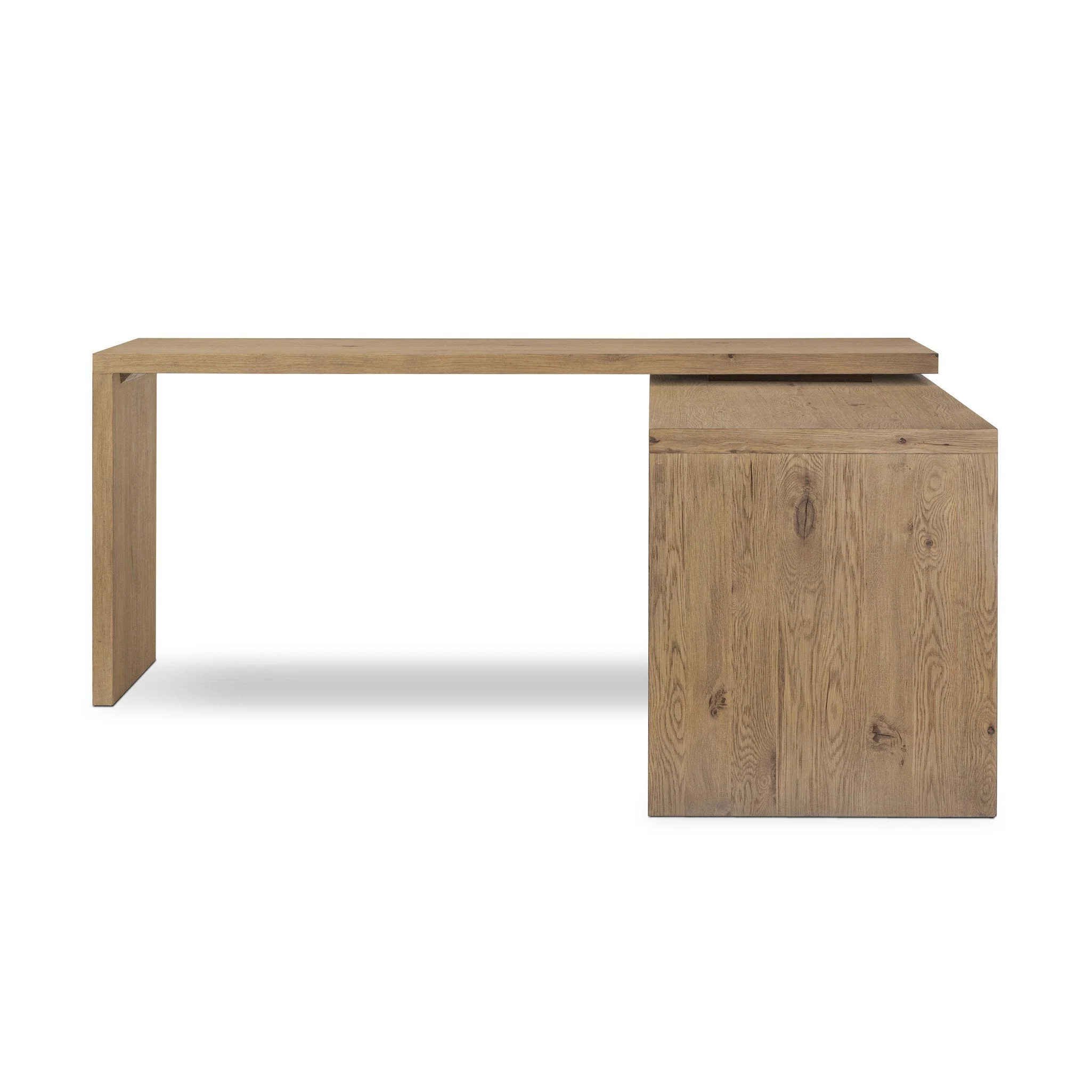 Noah Rotating Desk - Aged Smoked Oak Resawn - Image 3