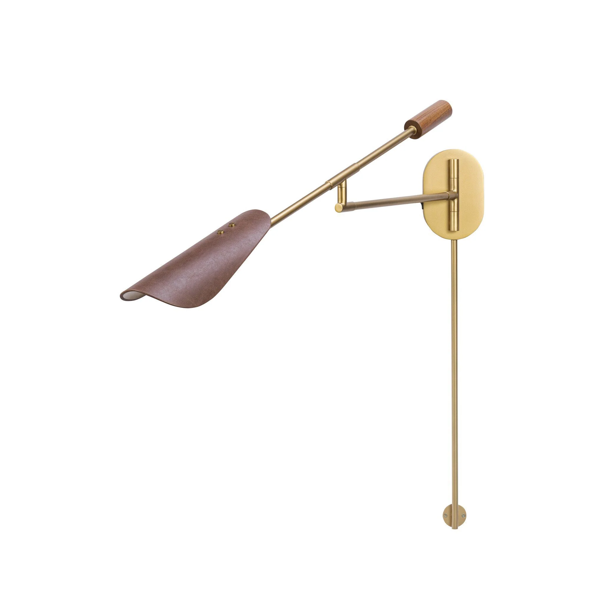 Astrid Sconce - Antique Brass | Dark Brown Leather - Image 1