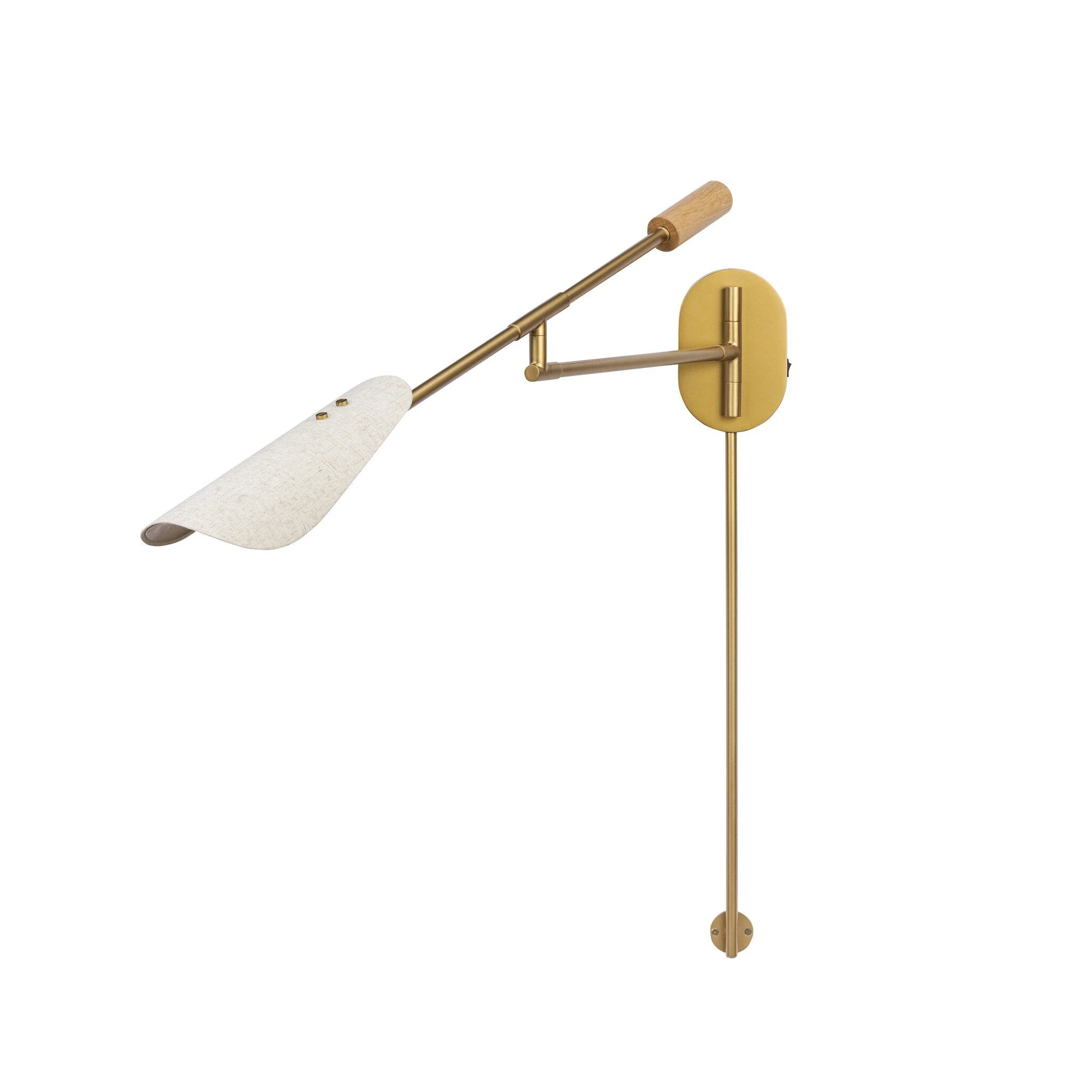Astrid Sconce - Antique Brass | Flax Linen - Image 1