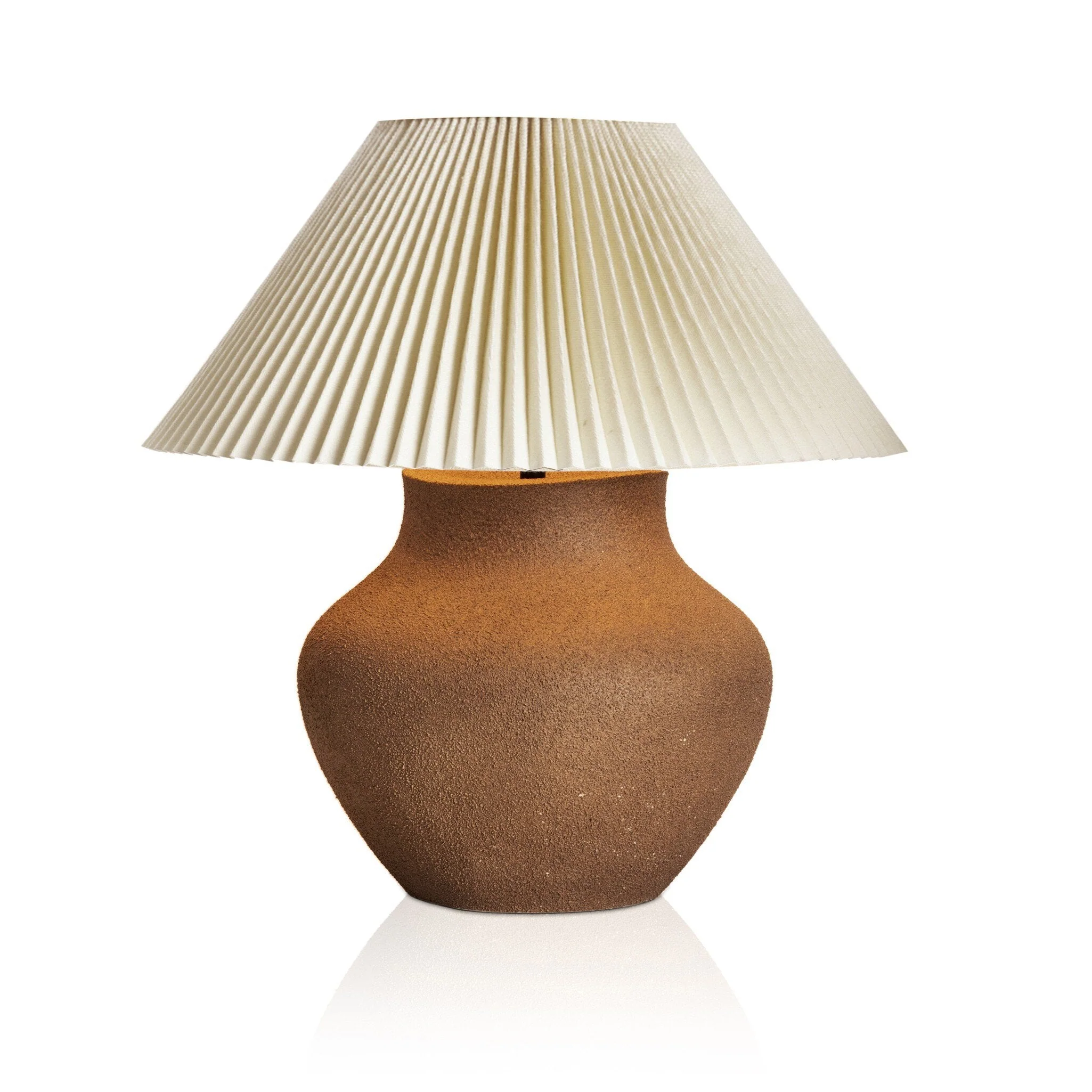 Parma Table Lamp - Textured Dark Sand Porcelain | Pleated Shade - Image 2
