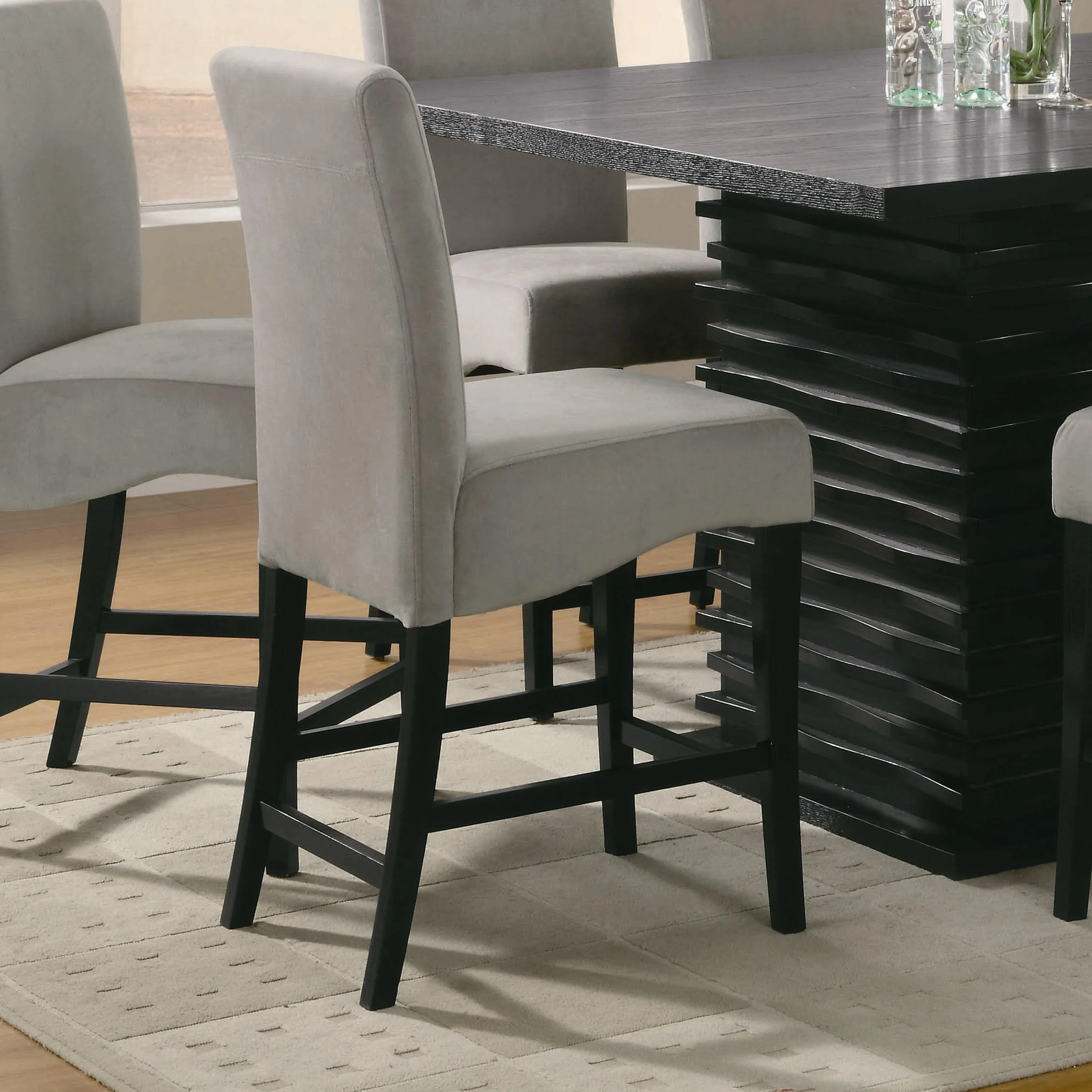 Coaster Furniture Stanton 102069GRY Velvet Upholstered Counter Chair - Grey (Set of 2) - Image 2
