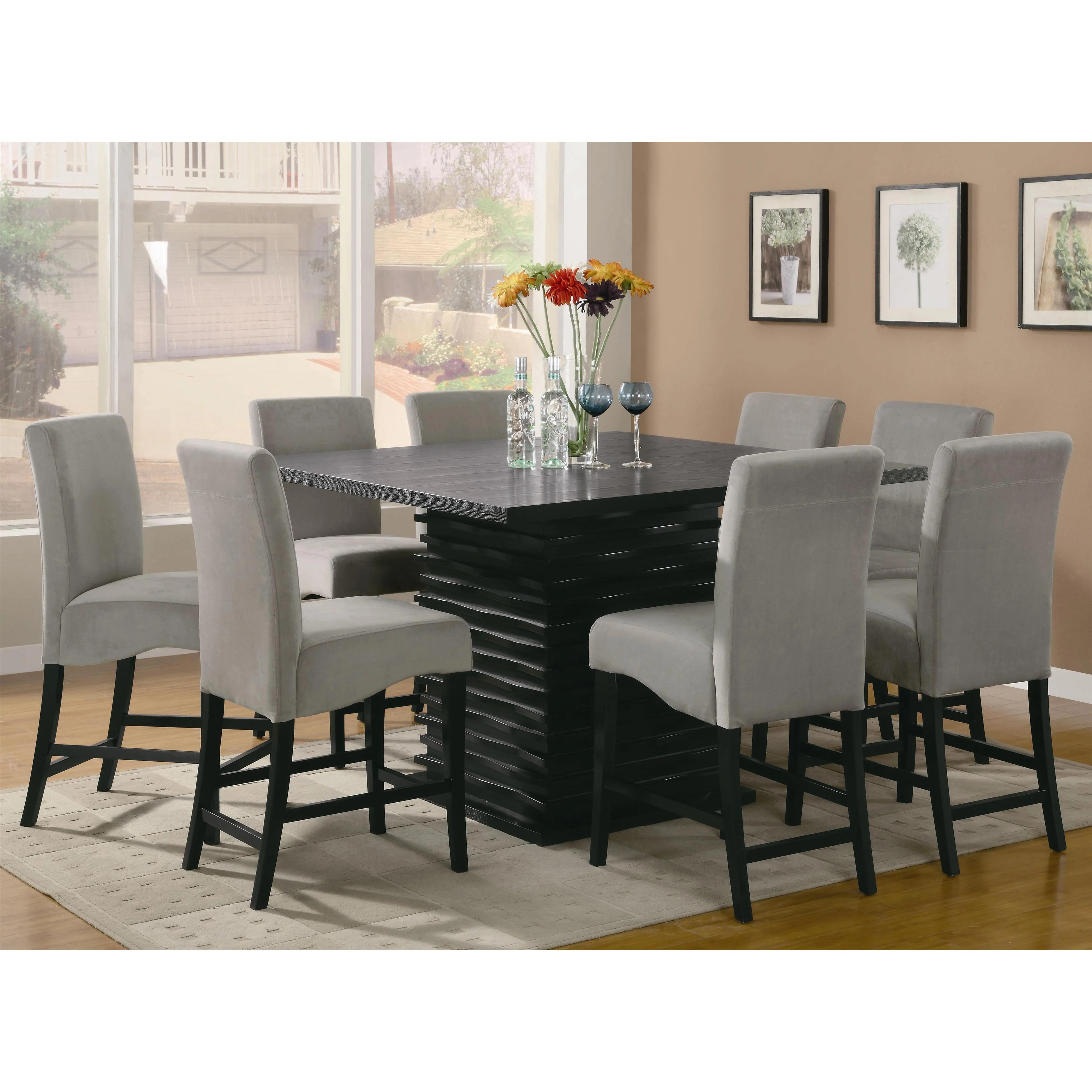 Coaster Furniture Stanton 102069GRY Velvet Upholstered Counter Chair - Grey (Set of 2) - Image 3