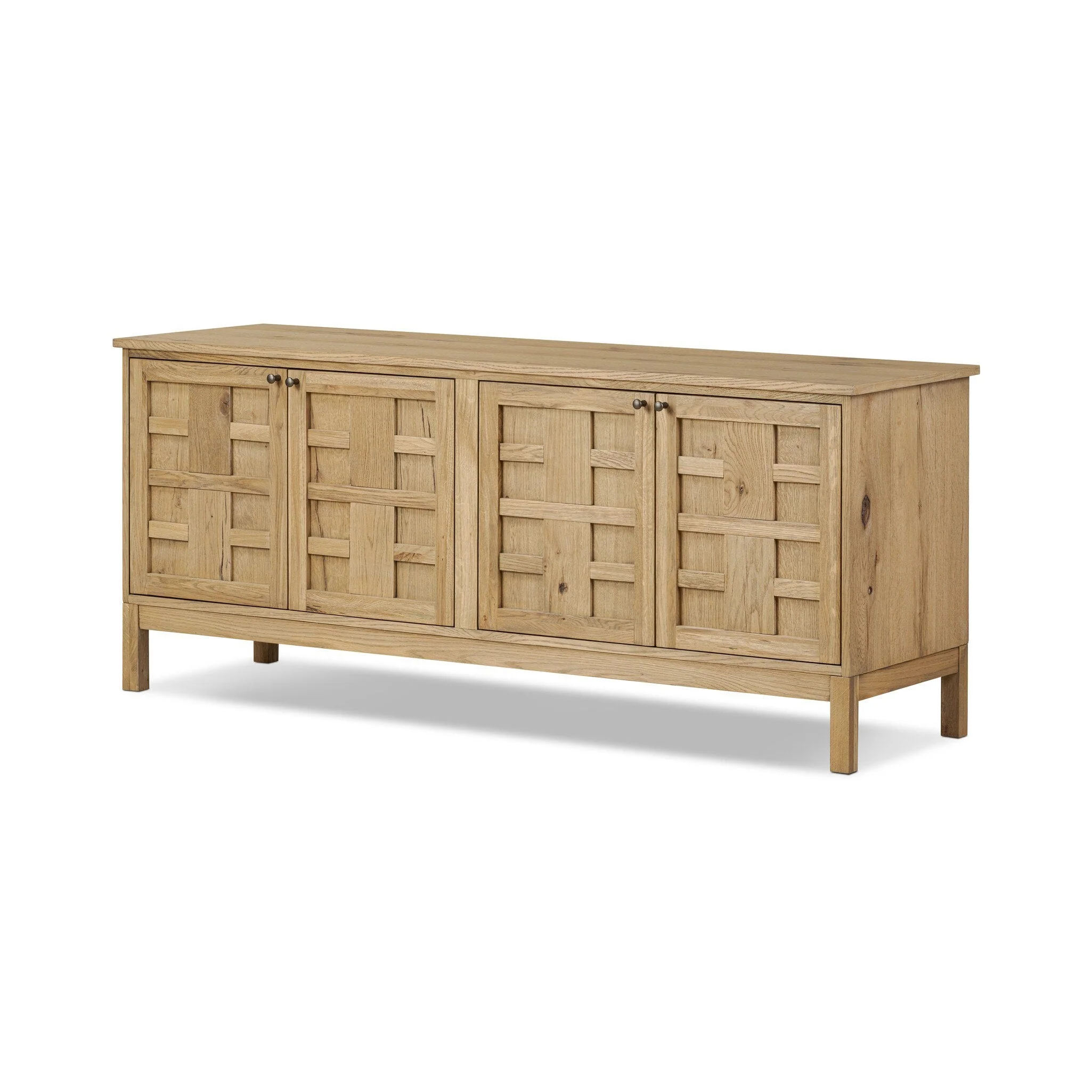 Alessio Media Console - Aged Natural Oak Veneer - Image 2