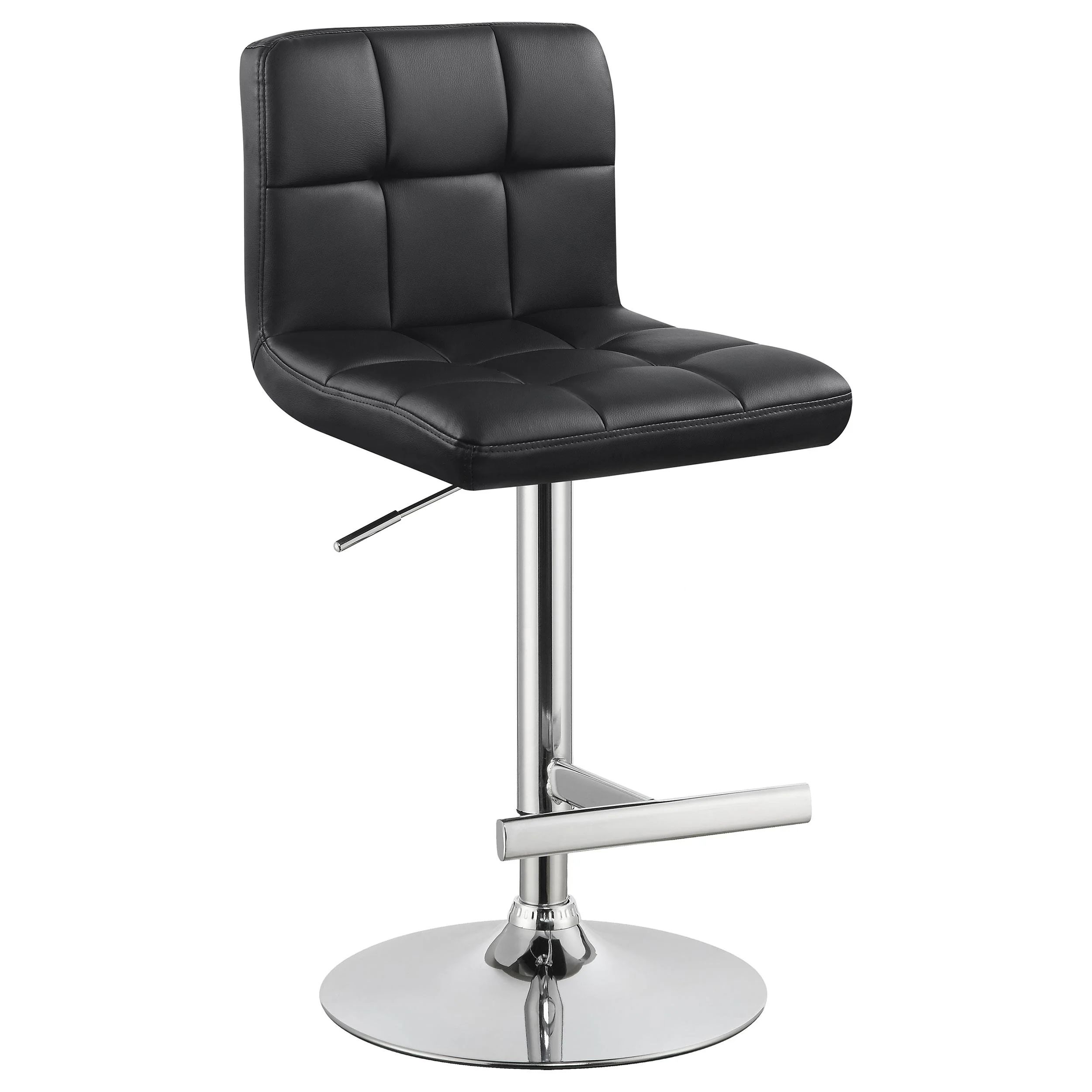 Coaster Furniture Lenny 102554 Upholstered Adjustable Bar Stool – Black (Set of 2)