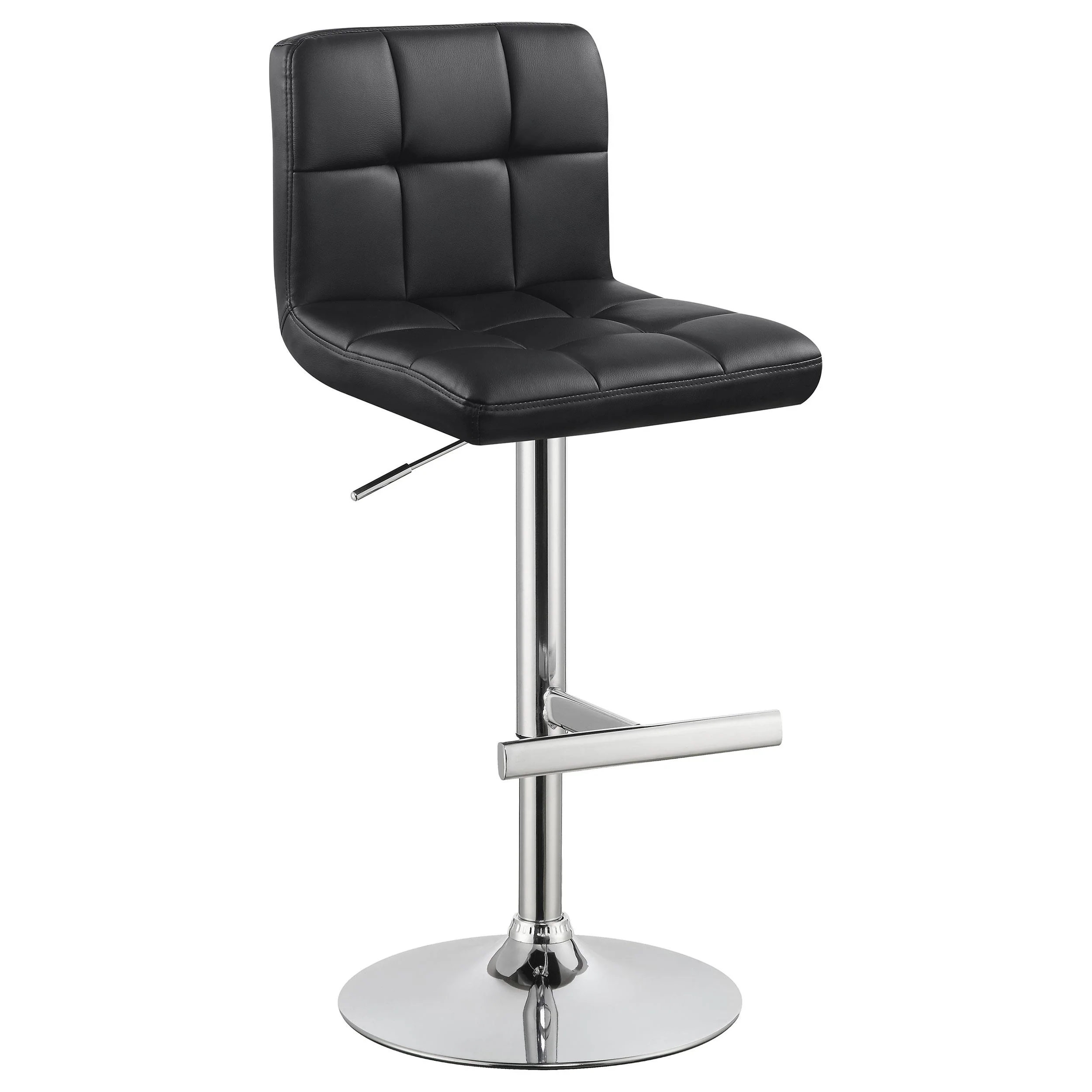 Coaster Furniture Lenny 102554 Upholstered Adjustable Bar Stool - Black (Set of 2) - Image 2
